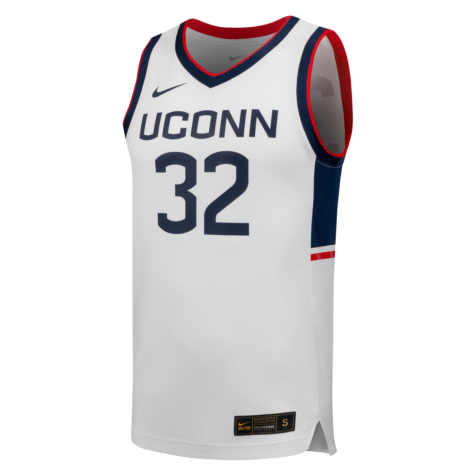 #32 UConn Huskies Basketball Jersey White - front view