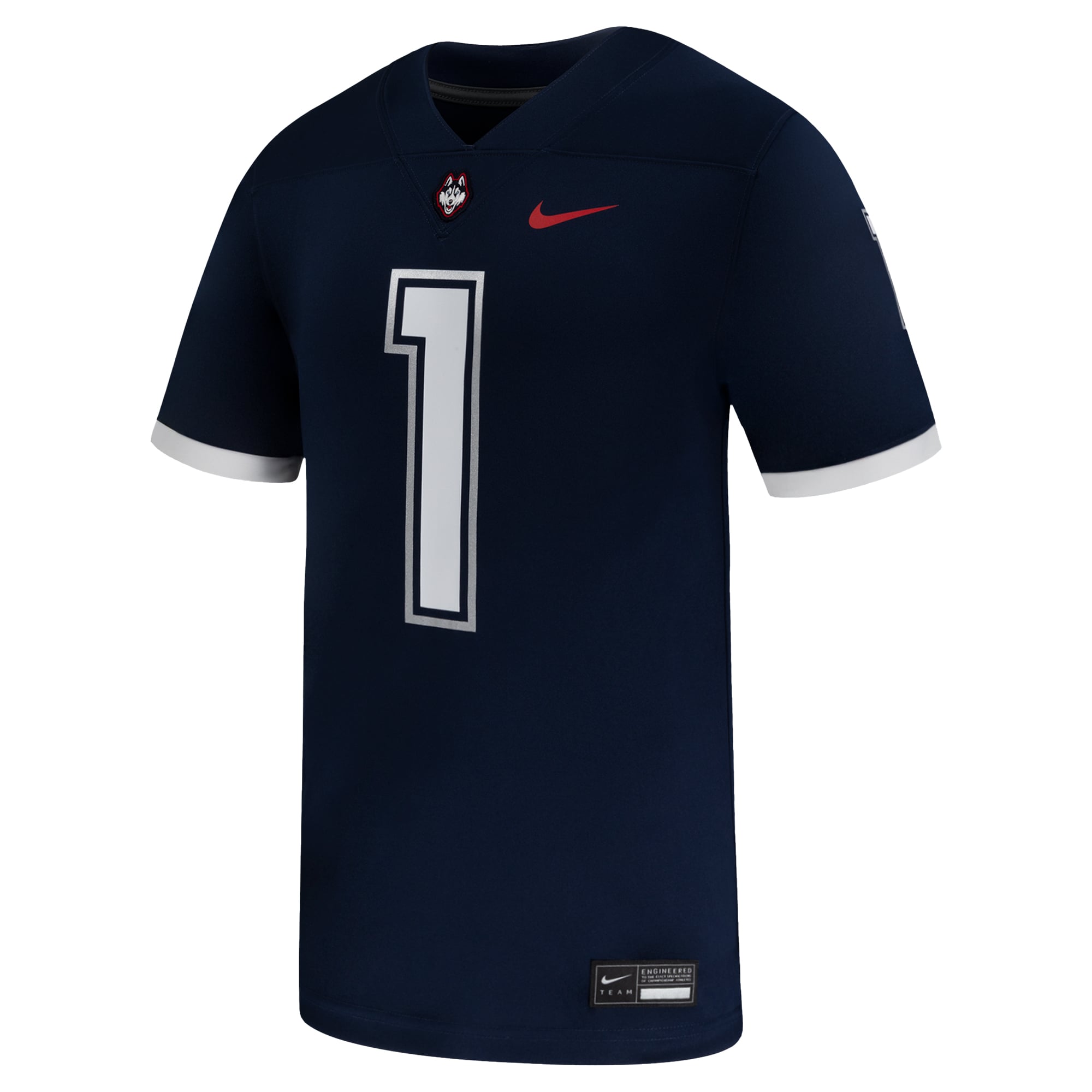 #1 UConn Huskies Football Jersey Navy - front view