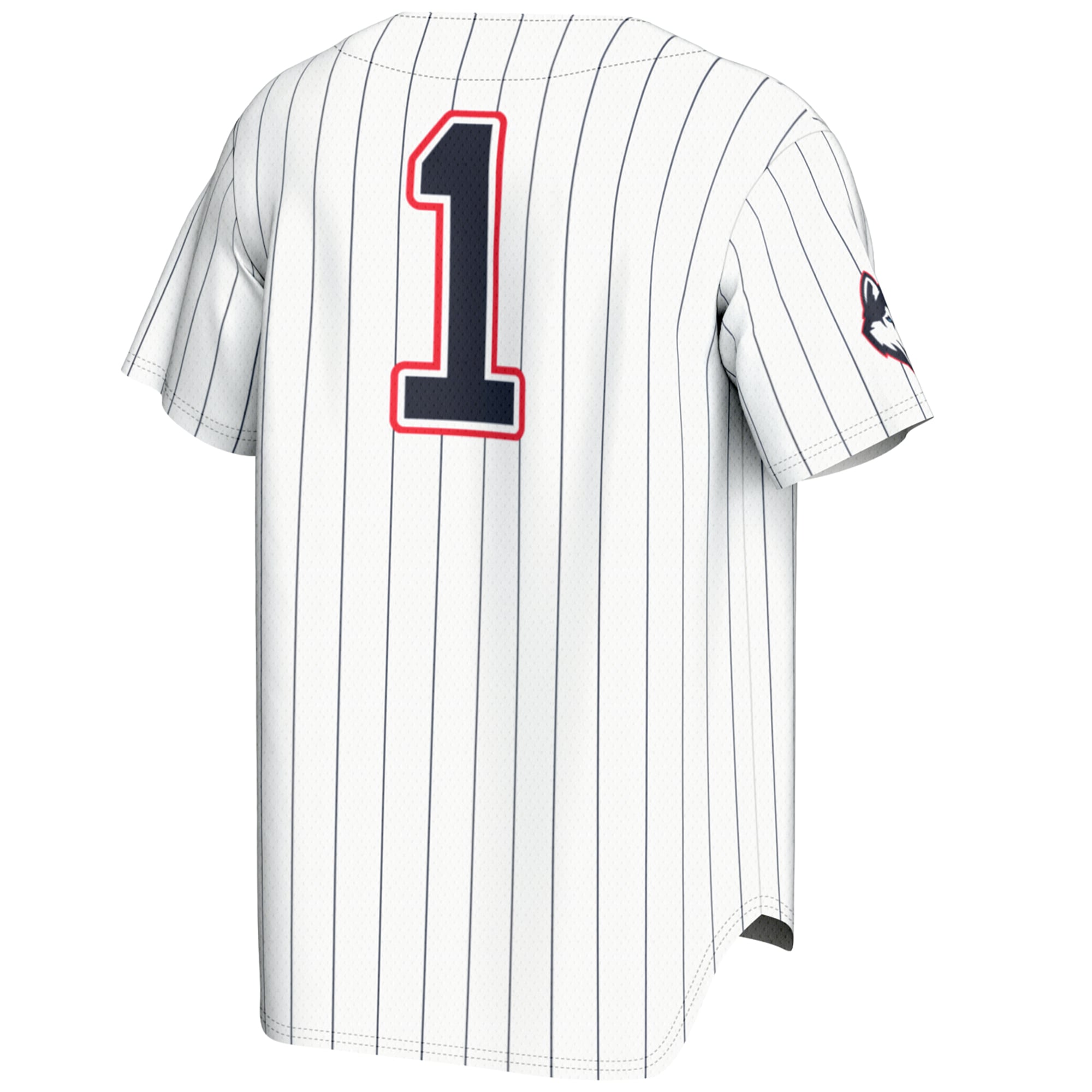 #1 UConn Huskies Lightweight Baseball Jersey White - back view
