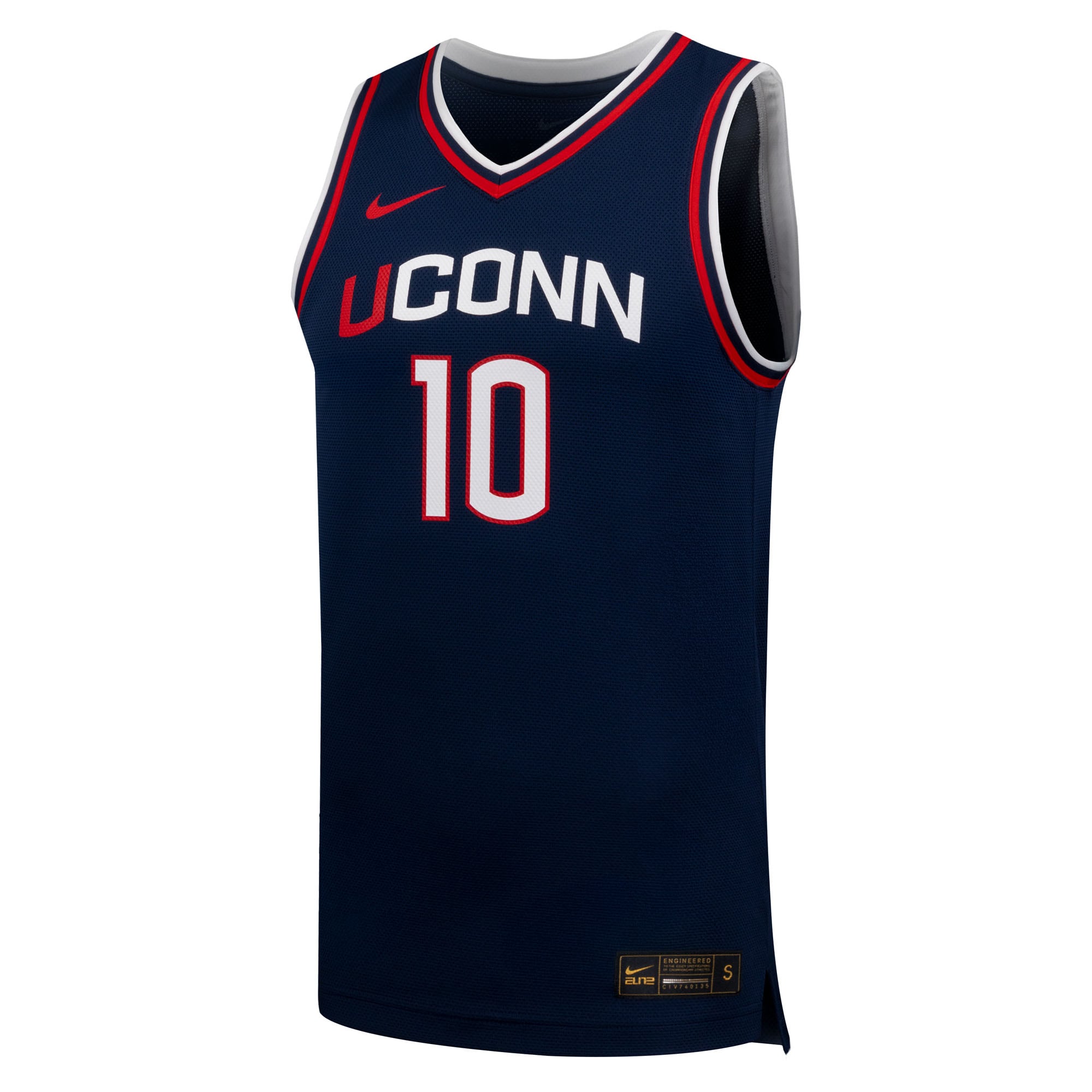 #10 UConn Huskies Unisex Basketball Jersey Navy - front view