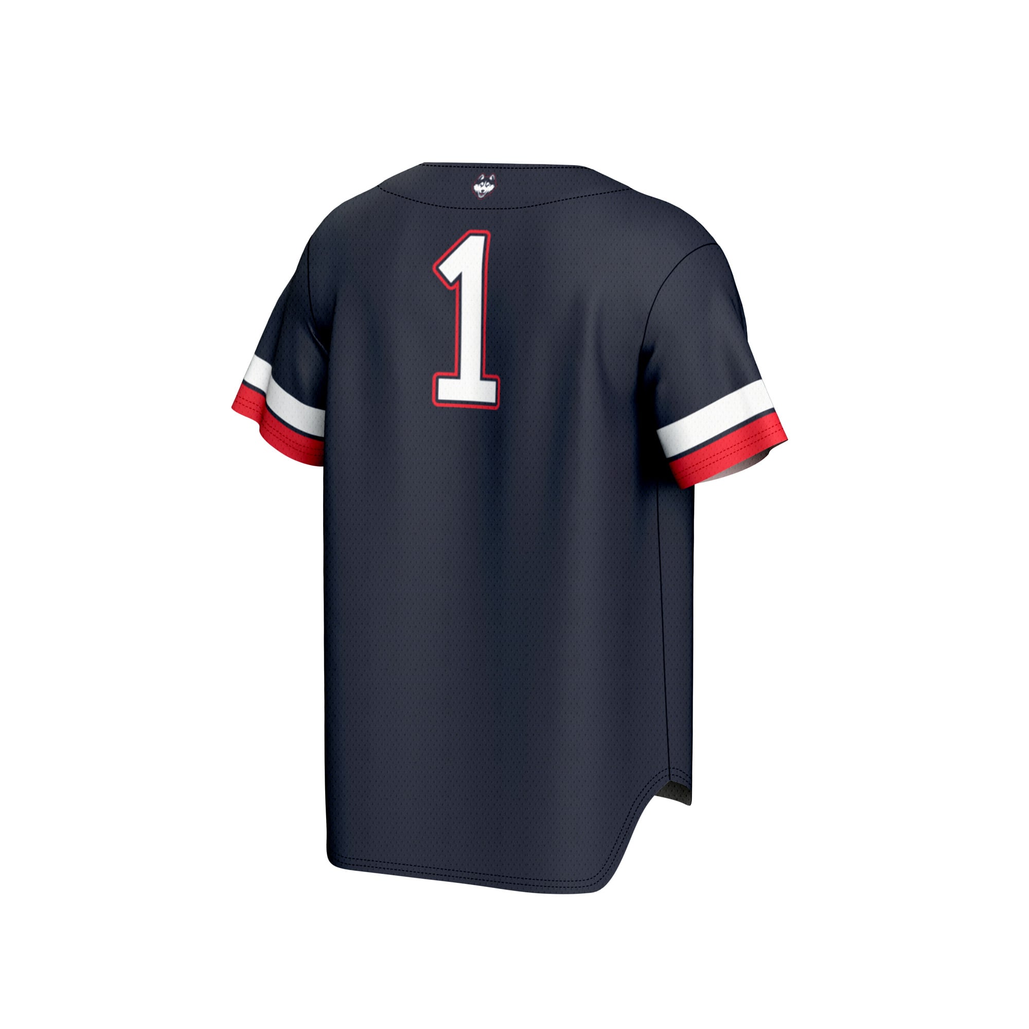 #1 UConn Huskies Unisex Lightweight Collegiate Baseball Fashion Jersey Navy - back view