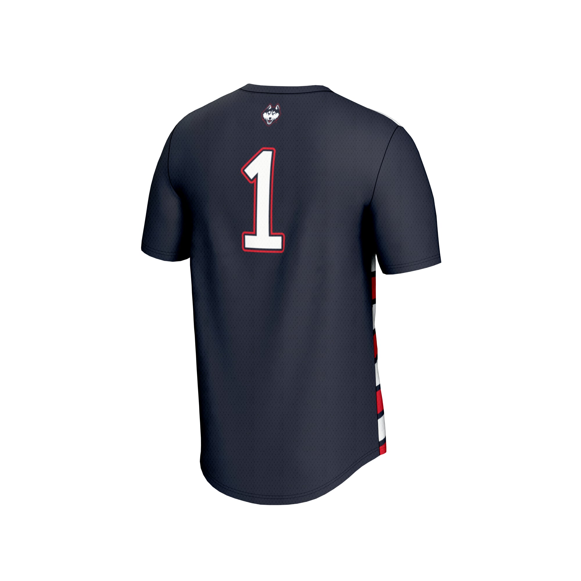 #1 UConn Huskies Unisex Lightweight Soccer Fashion Jersey Navy - back view