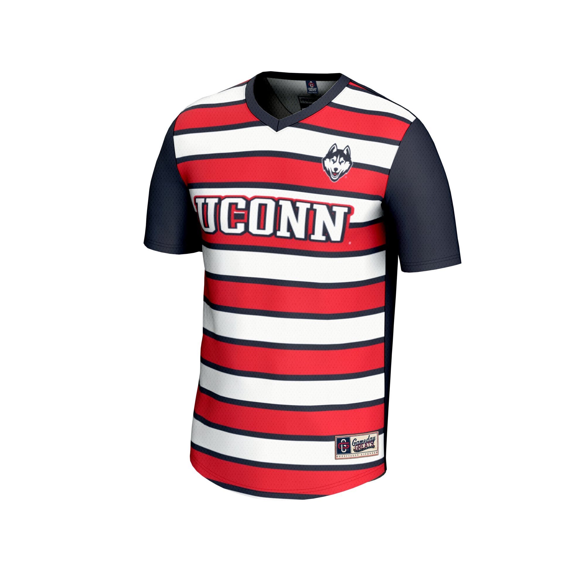 #1 UConn Huskies Unisex Lightweight Soccer Fashion Jersey Navy - front view