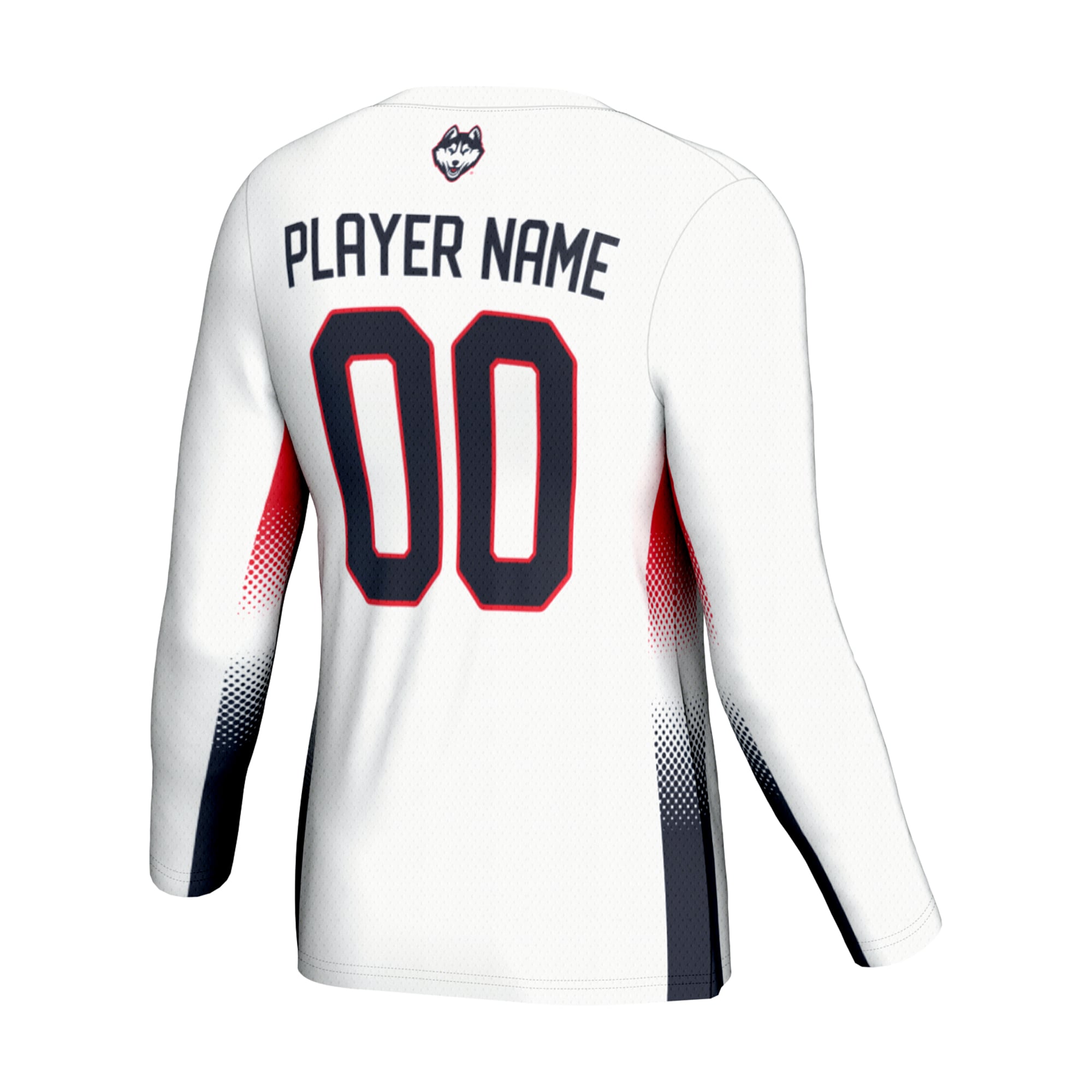 UConn Huskies Unisex Lightweight Volleyball Jersey White - back view