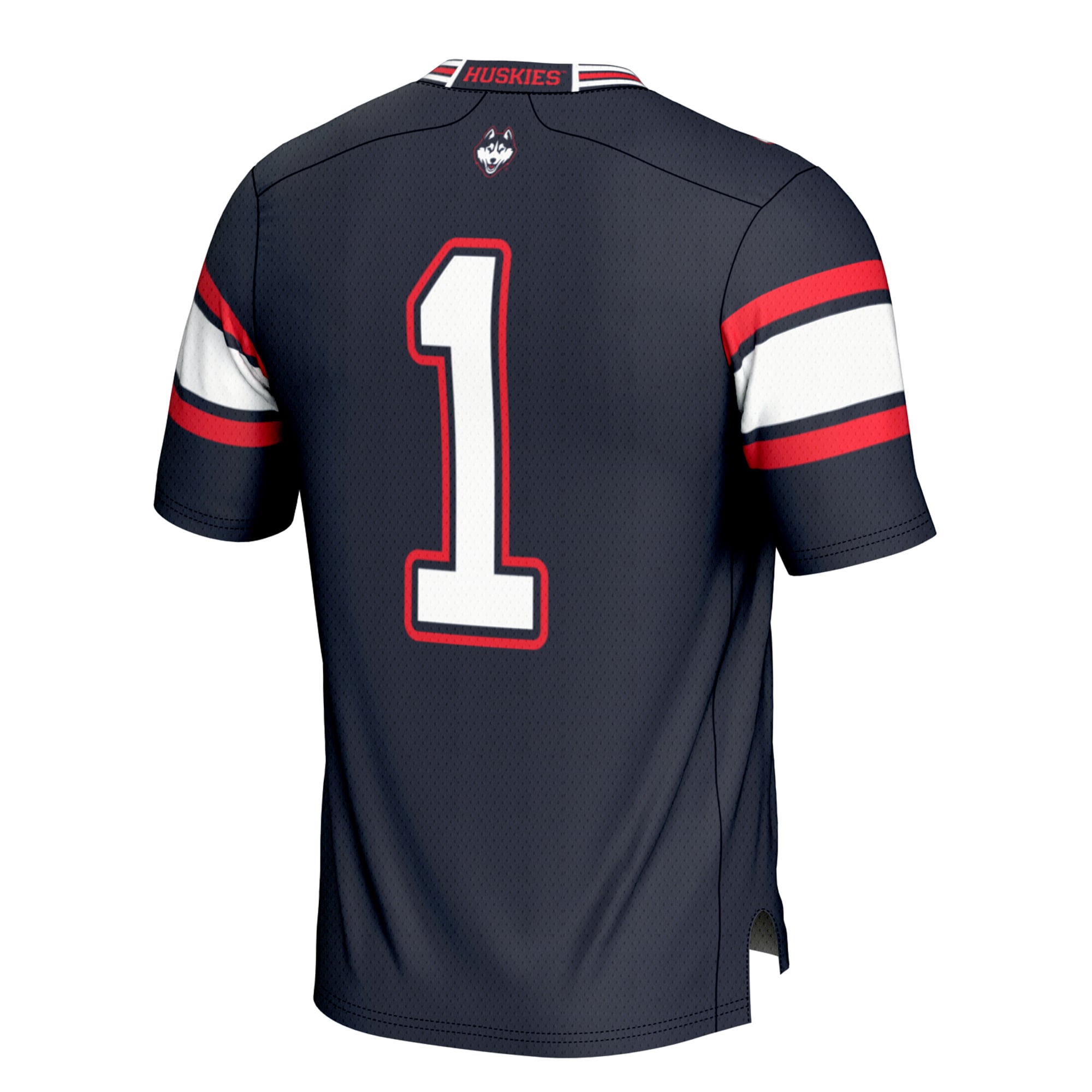 #1 UConn Huskies Youth Football Jersey Navy - back view