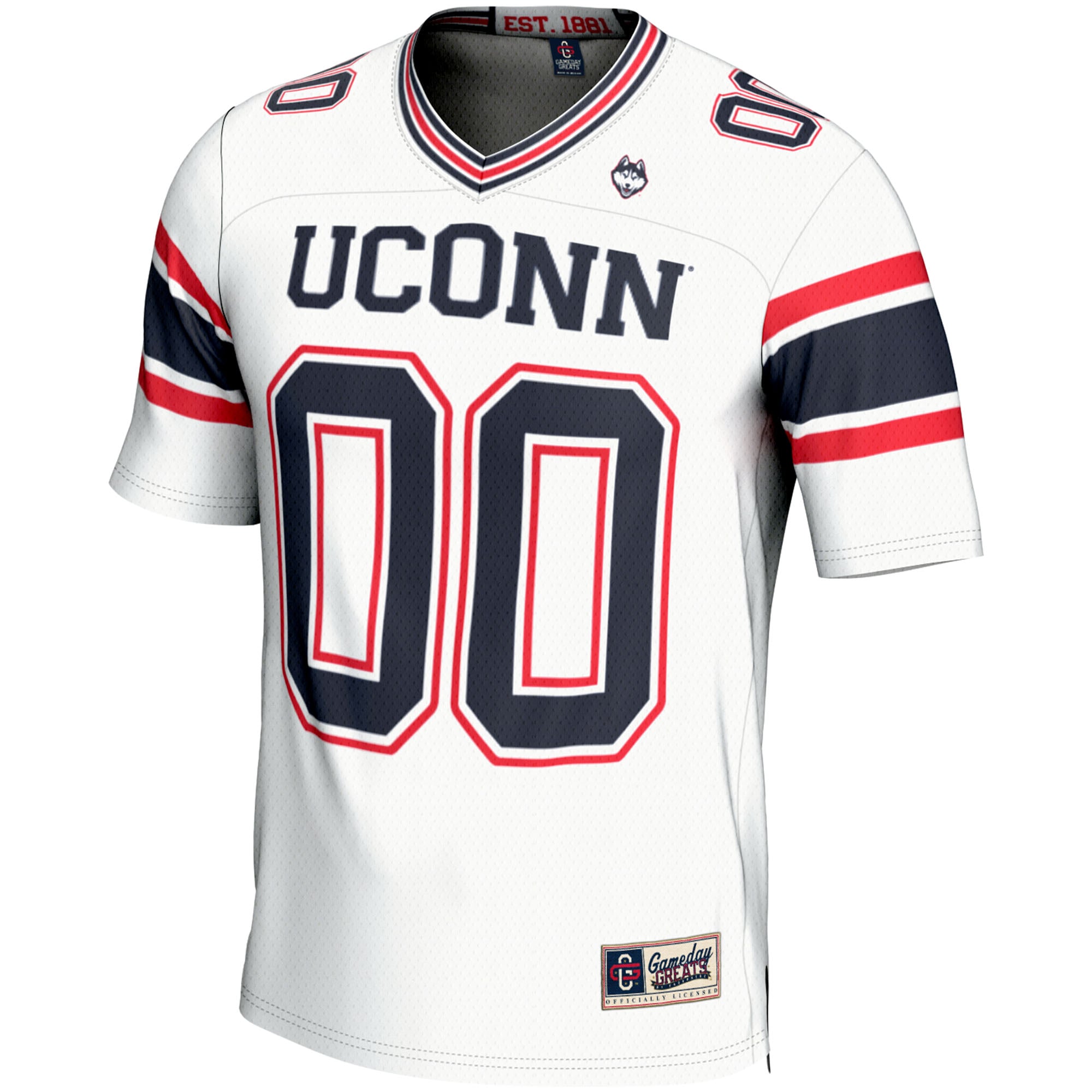 UConn Huskies Youth Football Jersey White - front view