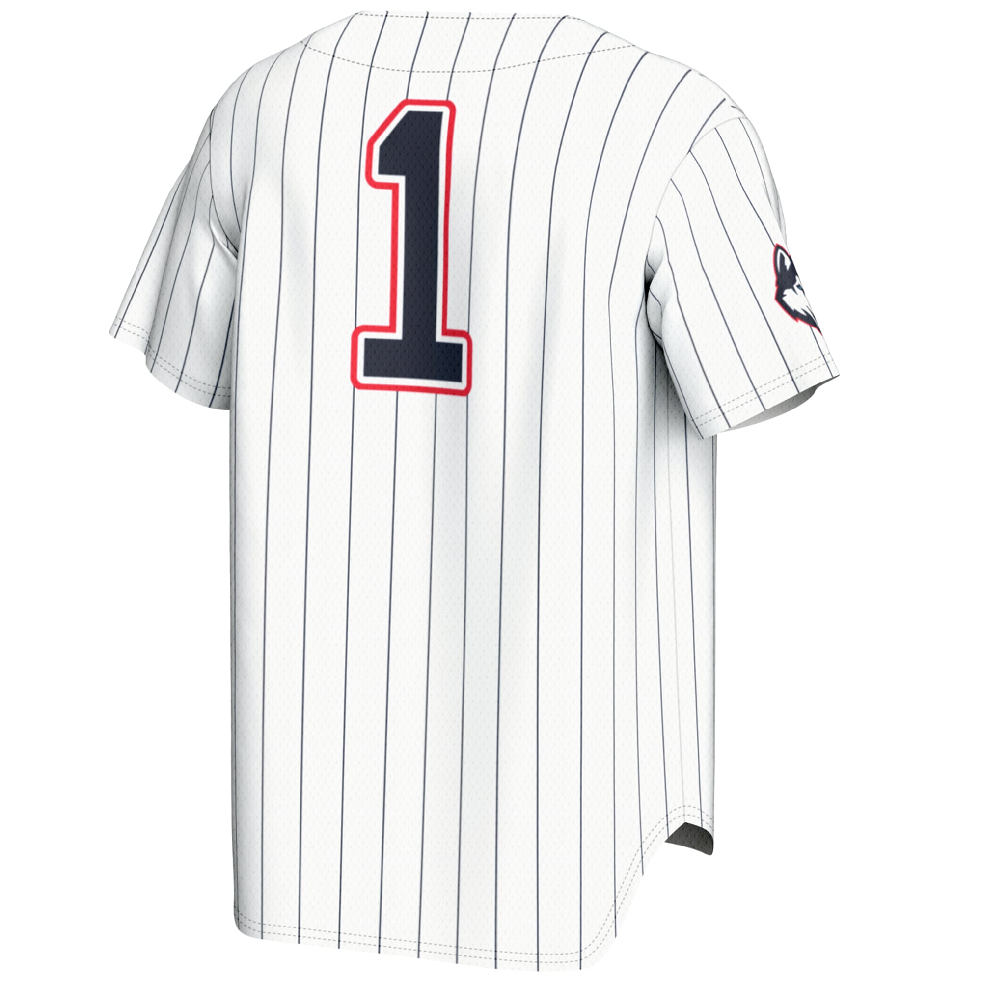 #1 UConn Huskies Youth Lightweight Baseball Jersey White - back view