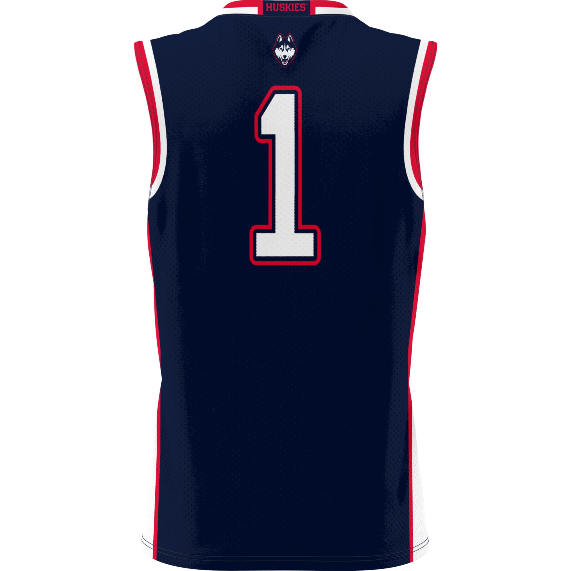 #1 UConn Huskies Youth Lightweight Basketball Jersey Navy - back view