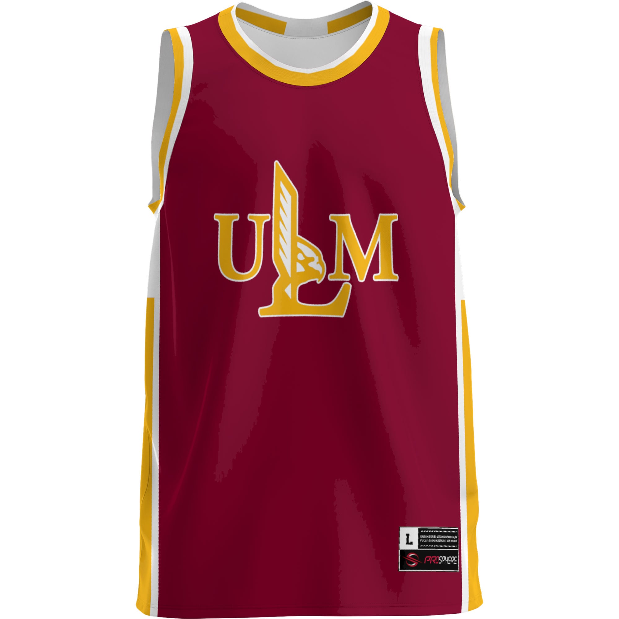 ULM Warhawks Lightweight Basketball Jersey Maroon - front view