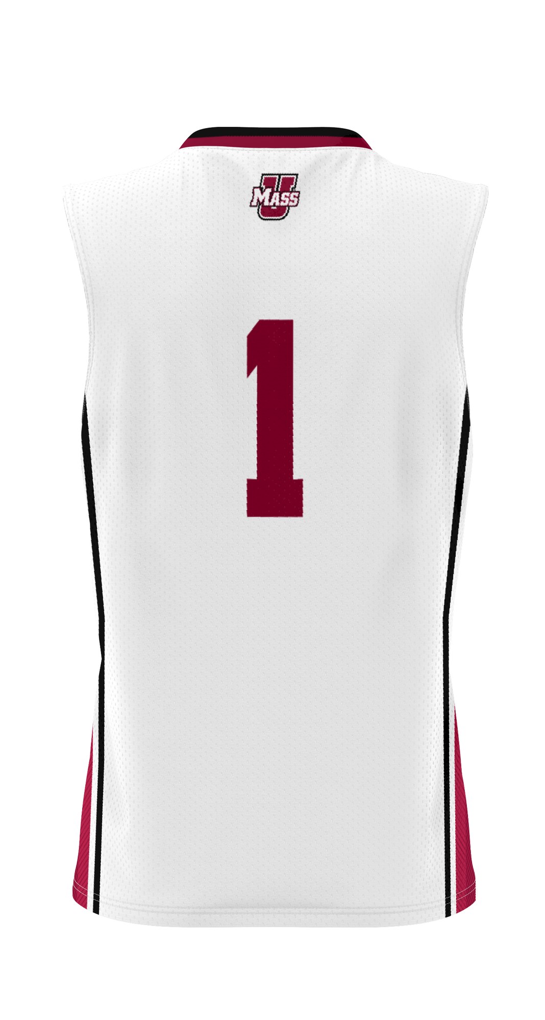 #1 UMass Minutemen Lightweight Basketball Jersey White - back view