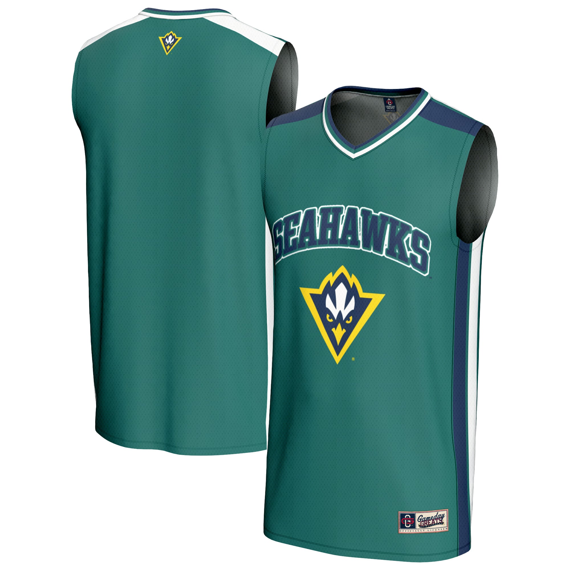 UNC Wilmington Seahawks Basketball Jersey Teal - front and back view