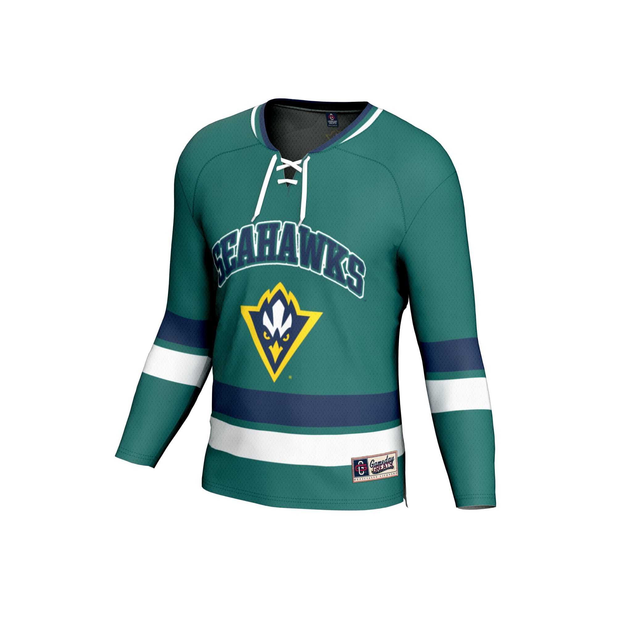 UNC Wilmington Seahawks Hockey Jersey Teal - front view