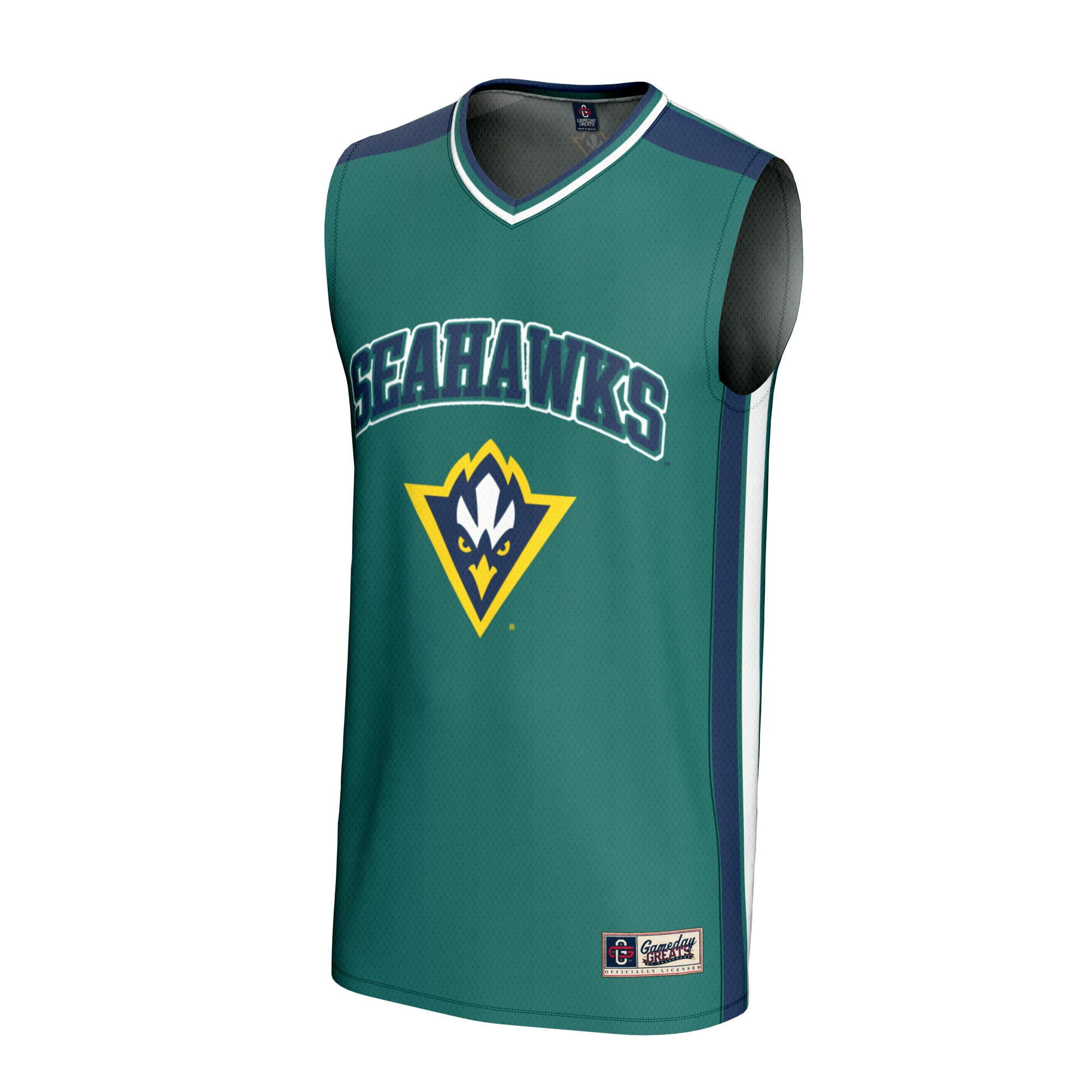 UNC Wilmington Seahawks Youth Basketball Jersey Teal - front view