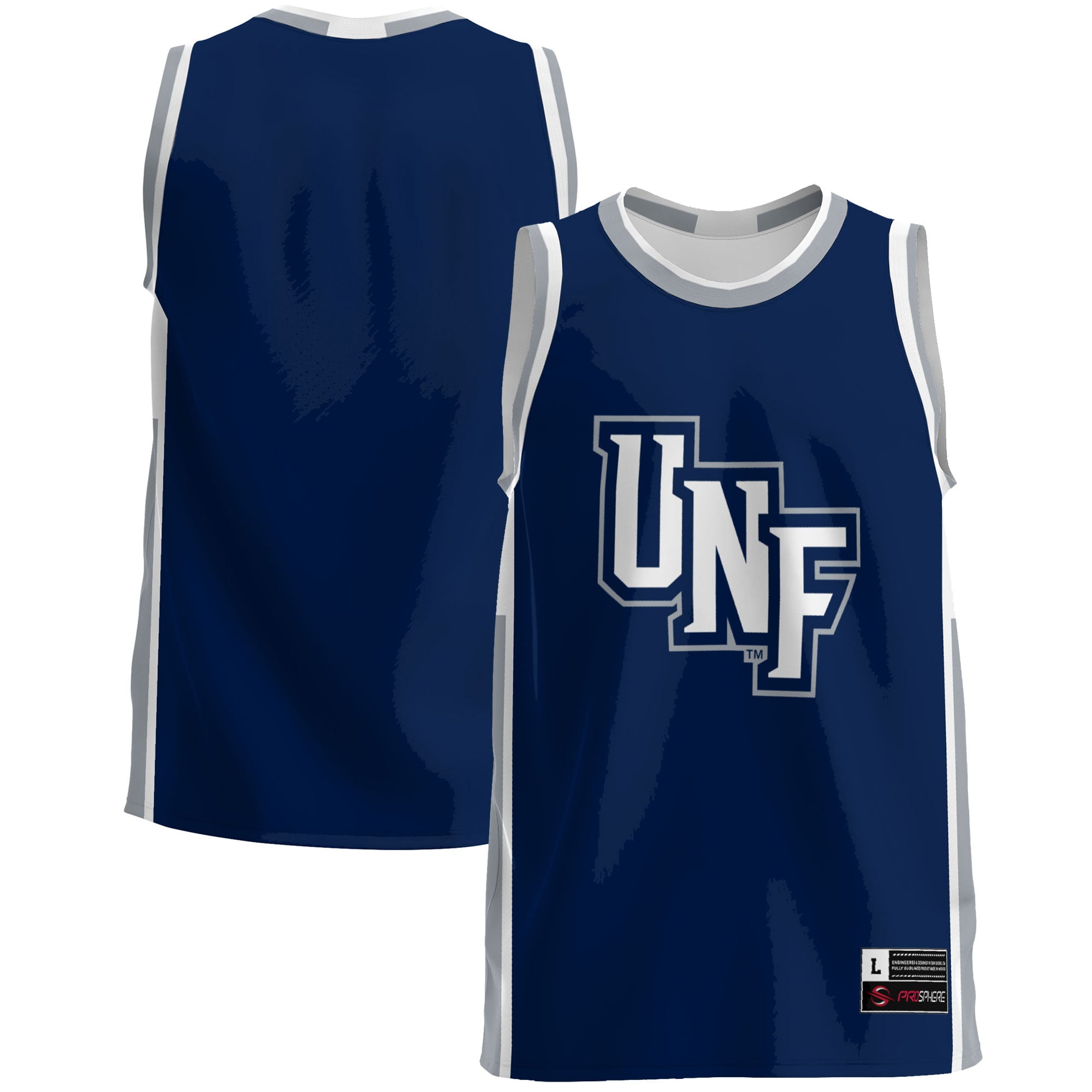 UNF Ospreys Lightweight Basketball Jersey Blue - front and back view