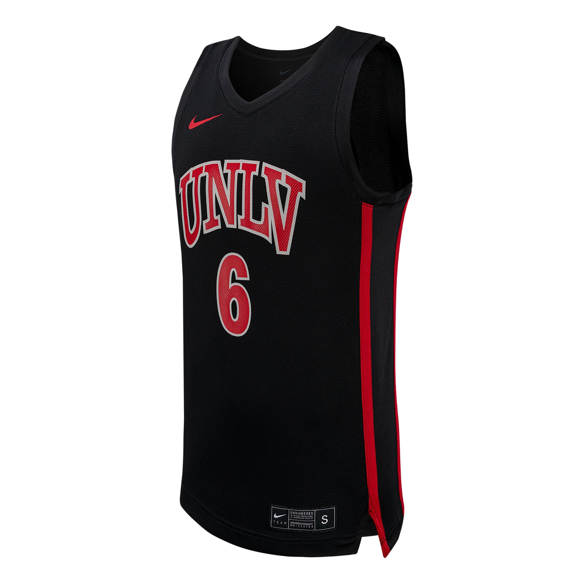#6 UNLV Rebels Basketball Jersey Black - front view