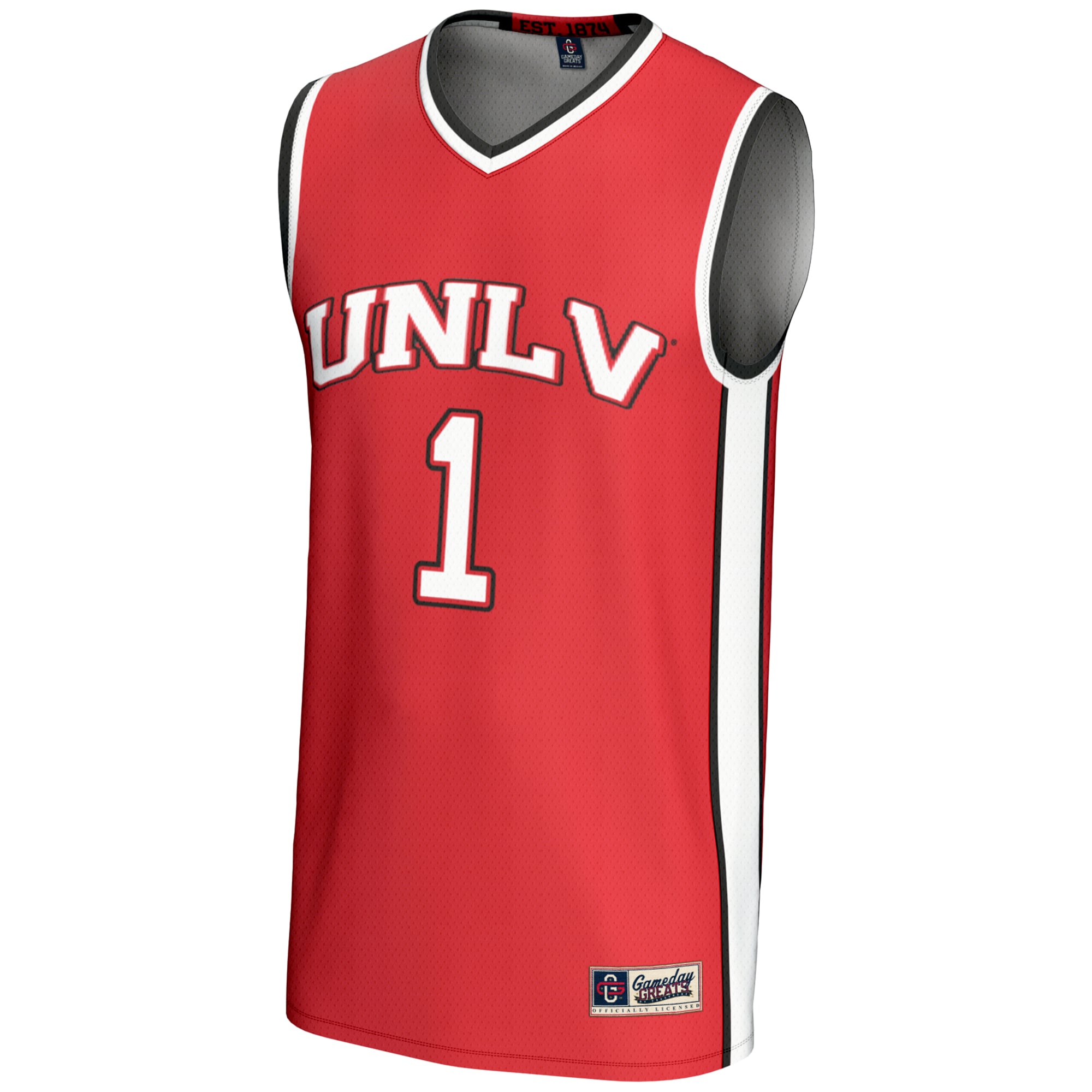 #1 UNLV Rebels Unisex Lightweight Basketball Jersey Scarlet - front view