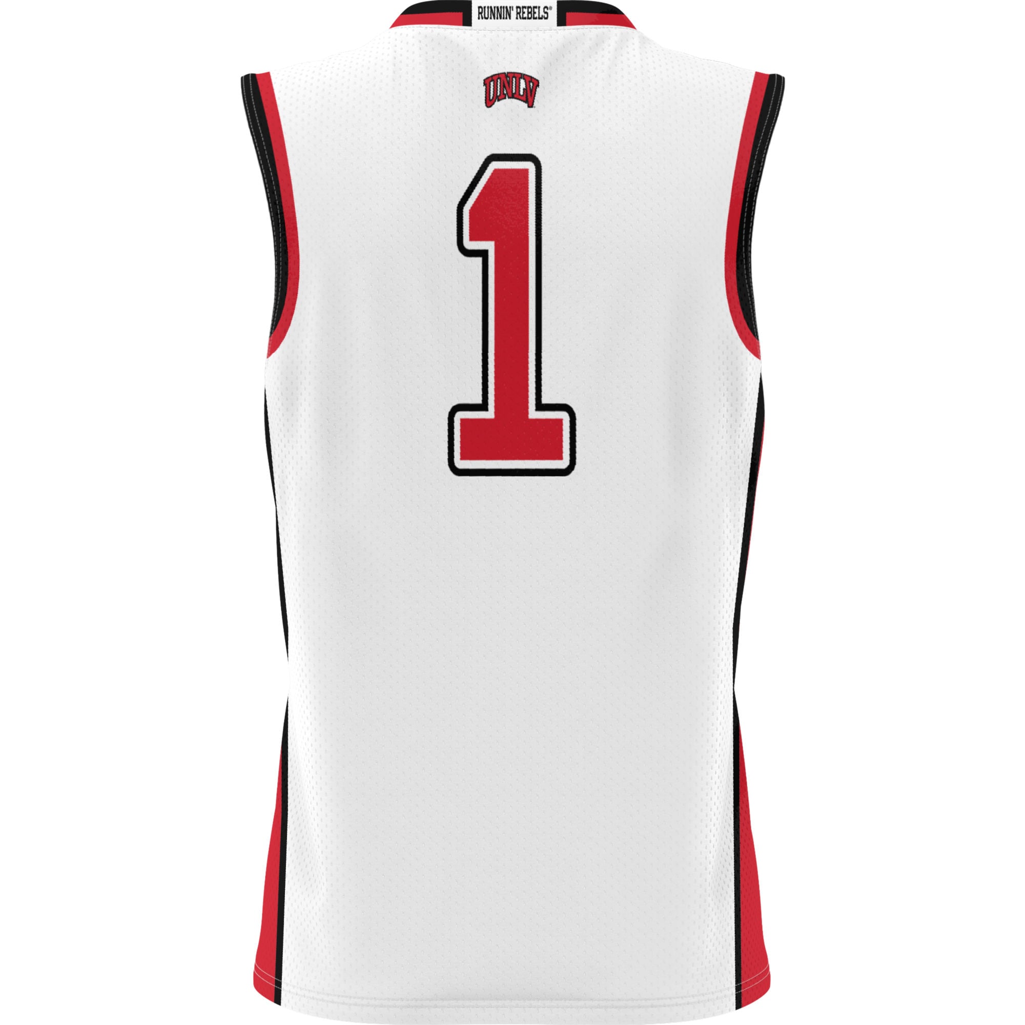 #1 UNLV Rebels Unisex Lightweight Basketball Jersey White - back view