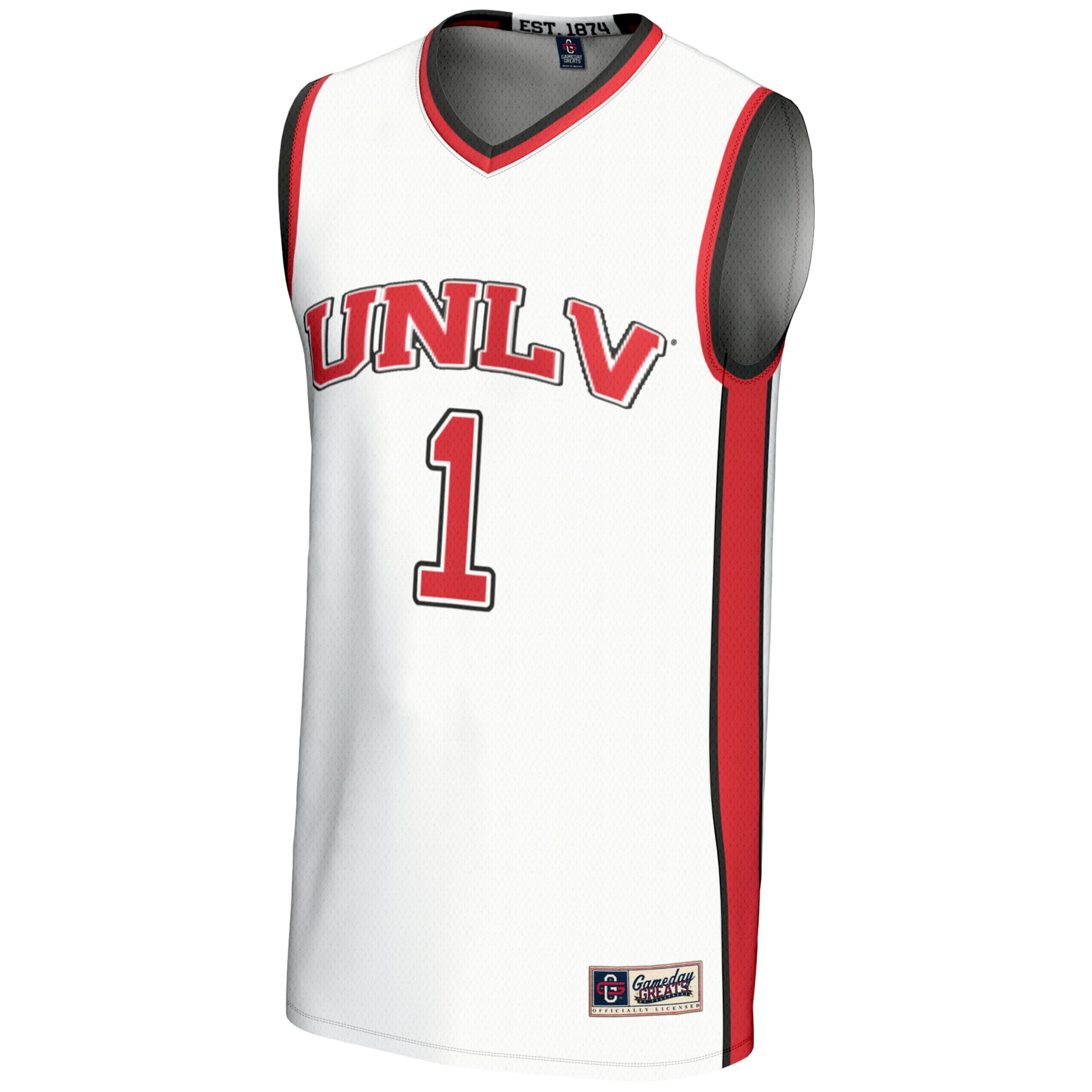 #1 UNLV Rebels Youth Lightweight Basketball Jersey White - front view
