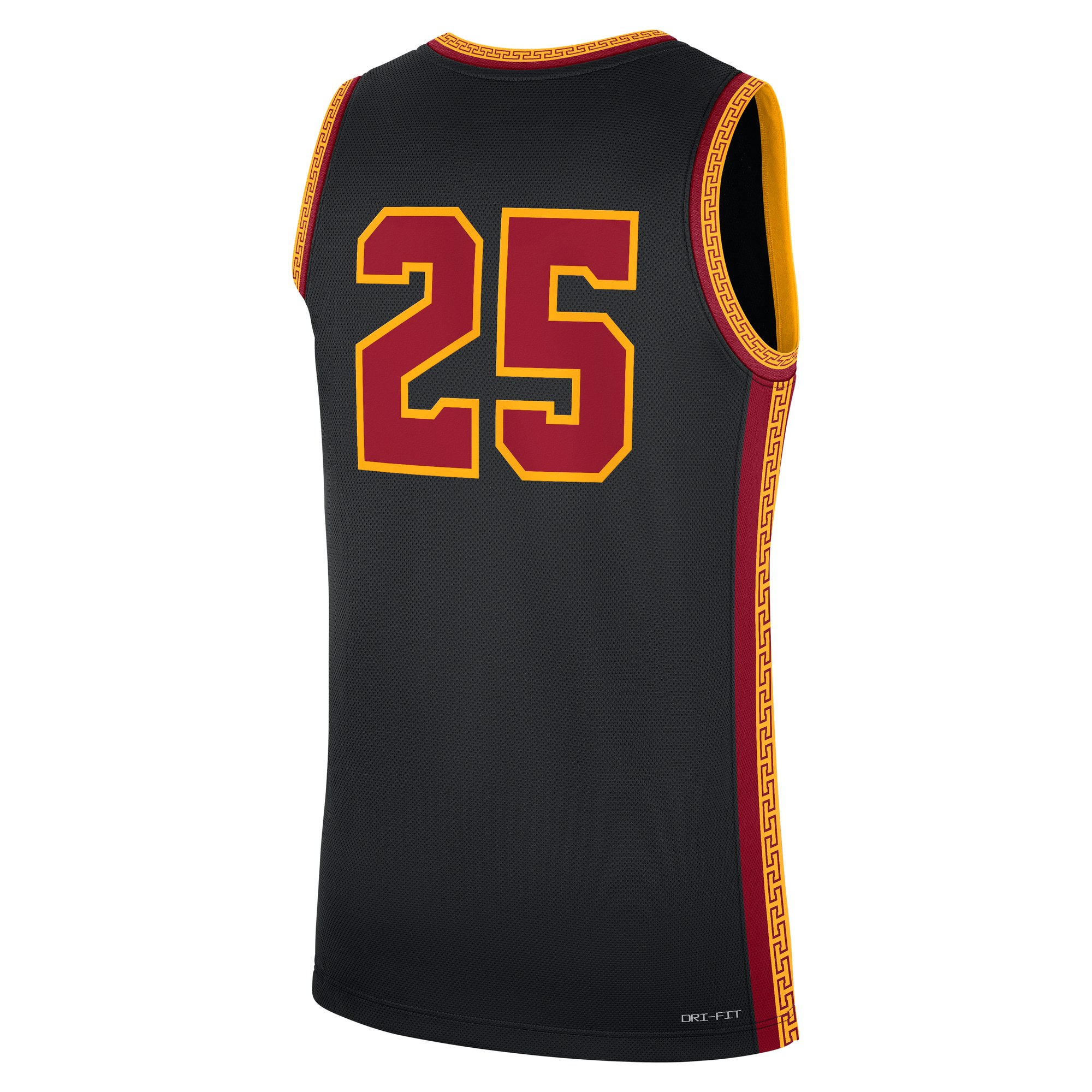 #25 USC Trojans Alternate Basketball Jersey Black - back view