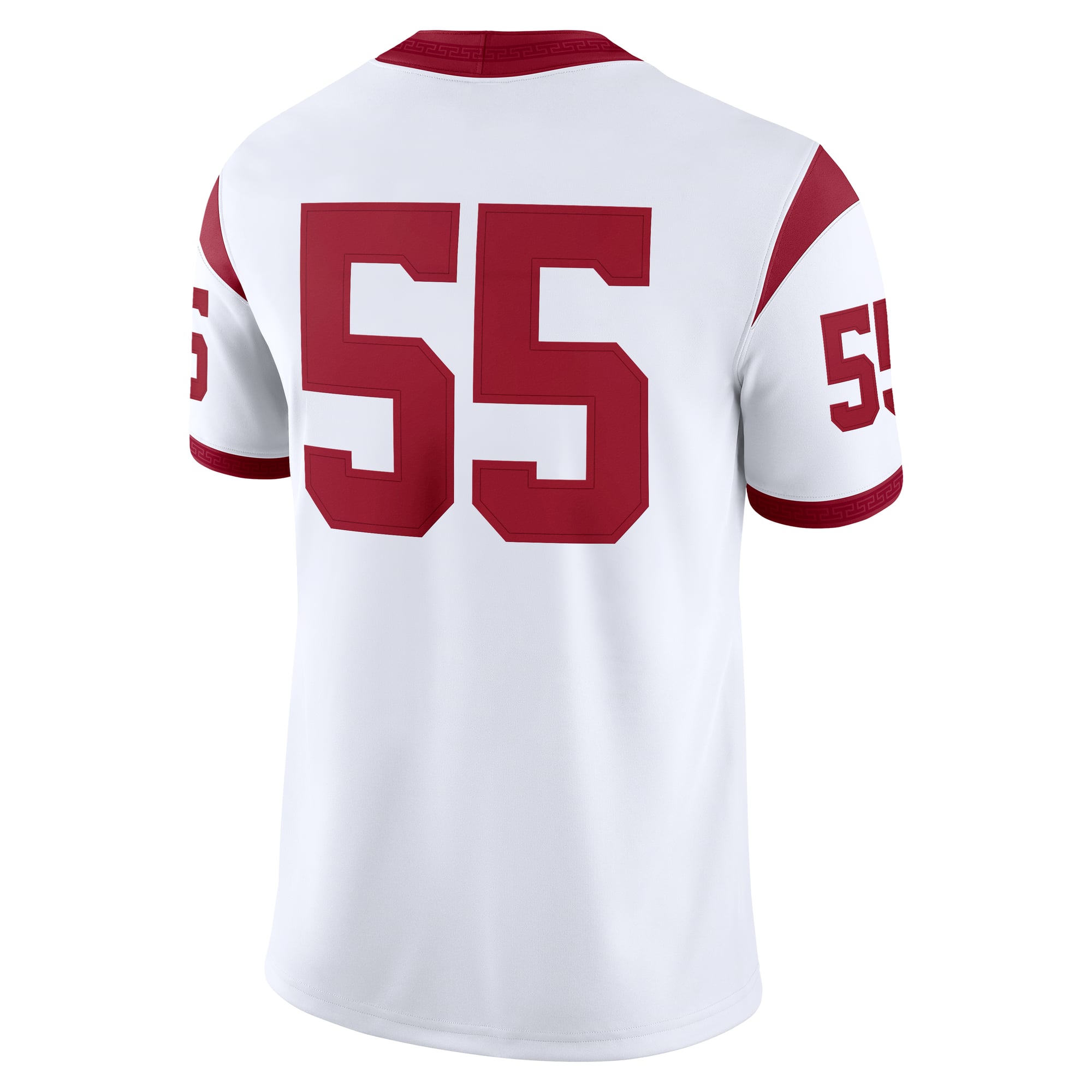 #55 USC Trojans Away Jersey White - back view