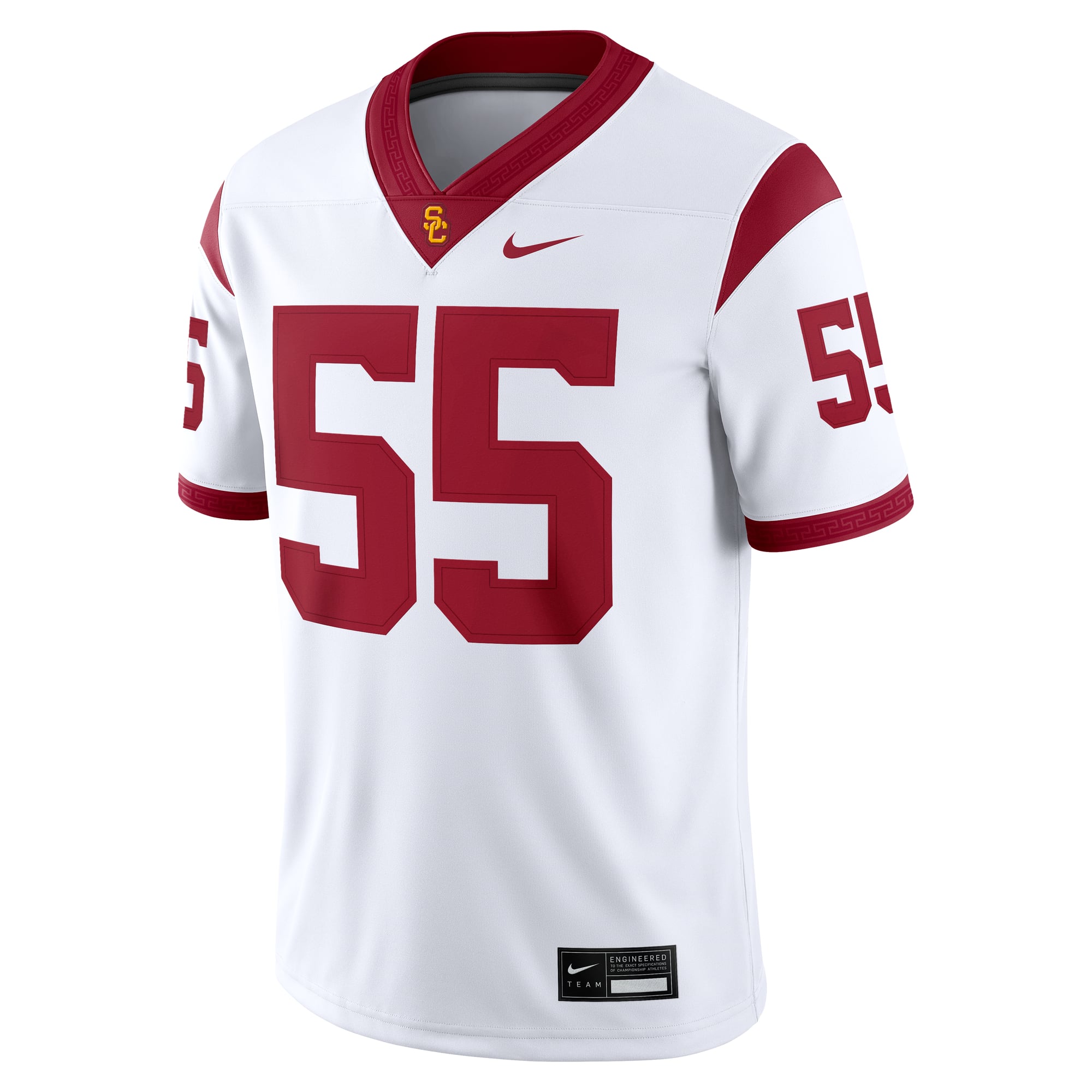 #55 USC Trojans Away Jersey White - front view