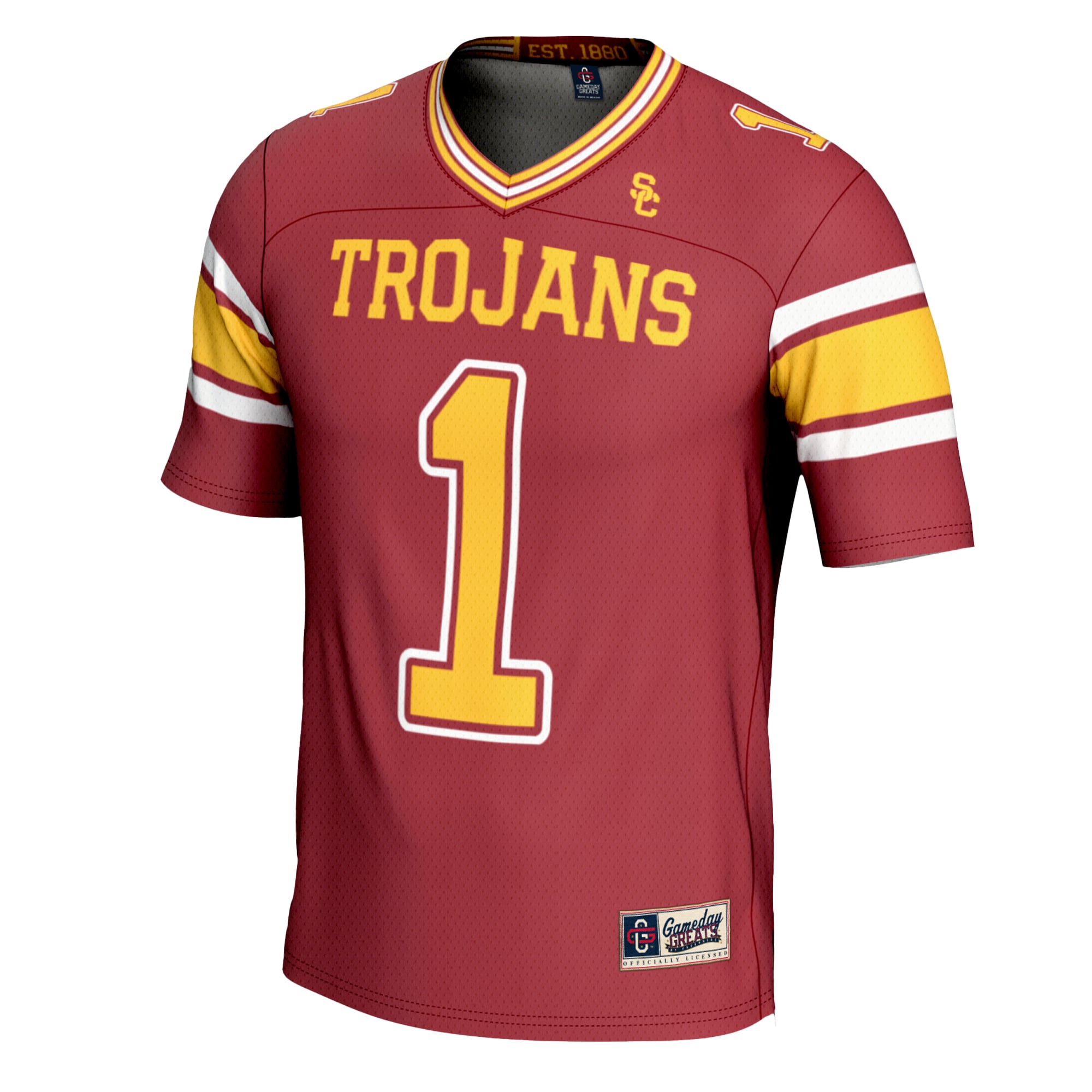 #1 USC Trojans Football Jersey Cardinal - back view