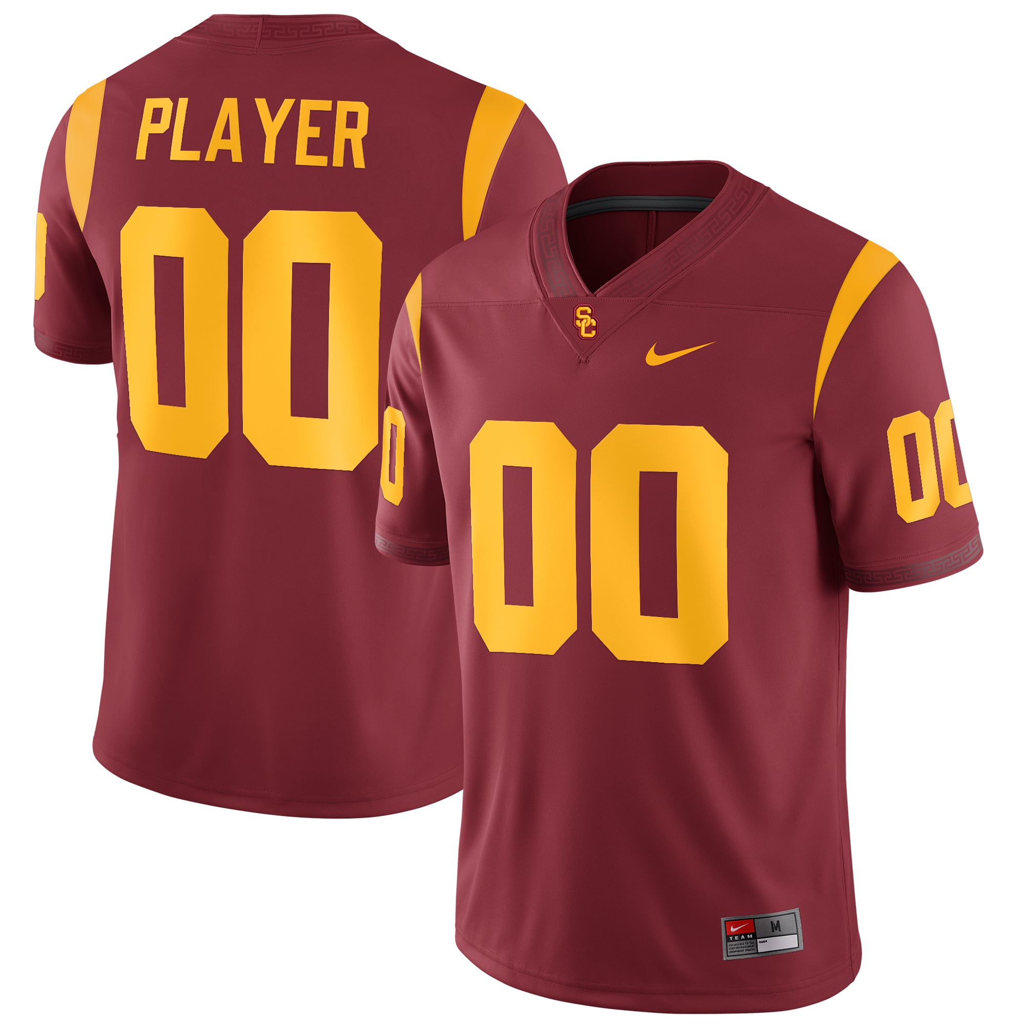 USC Trojans Football Jersey Cardinal - front and back view