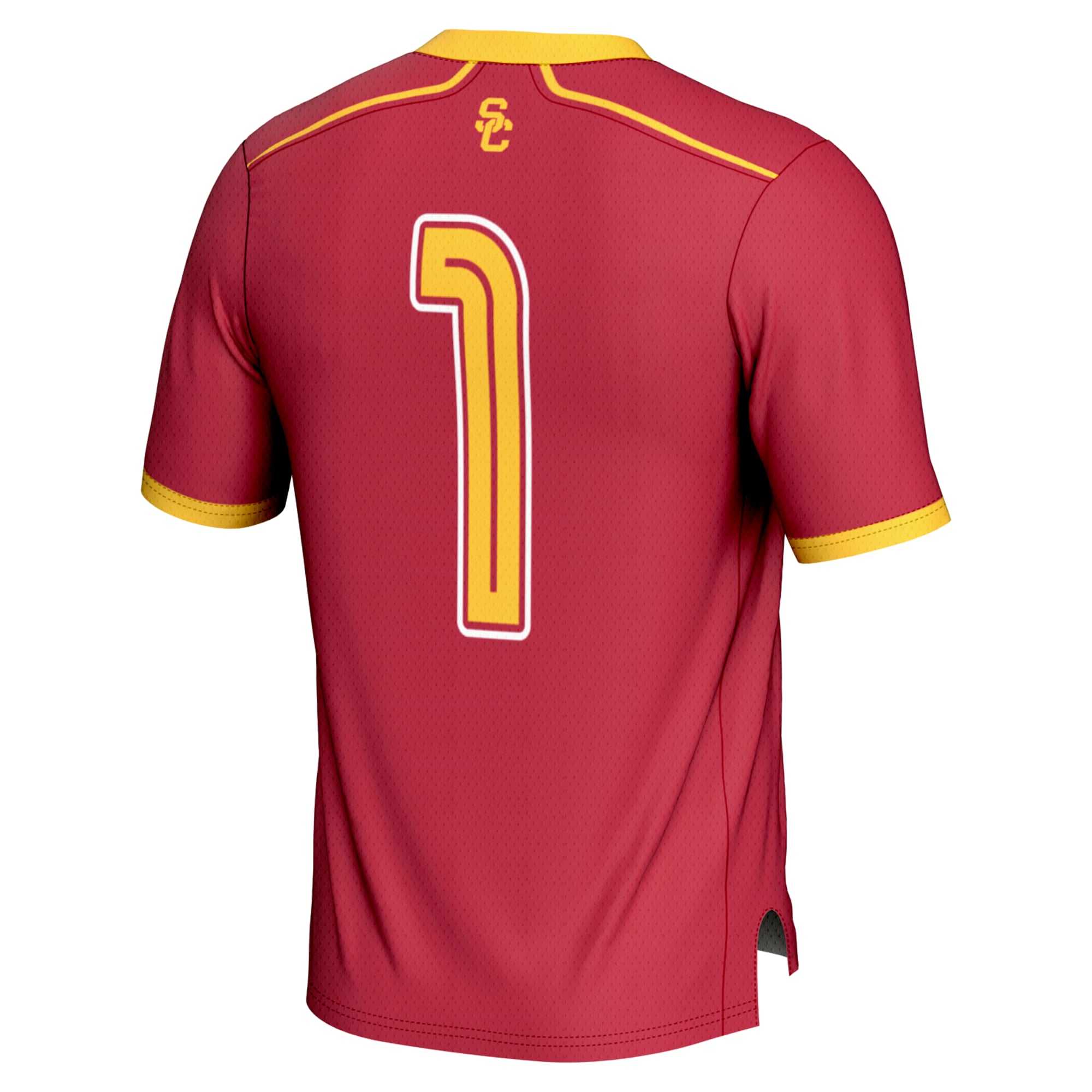 #1 USC Trojans Youth Lightweight Lacrosse Fashion Jersey Cardinal - back view