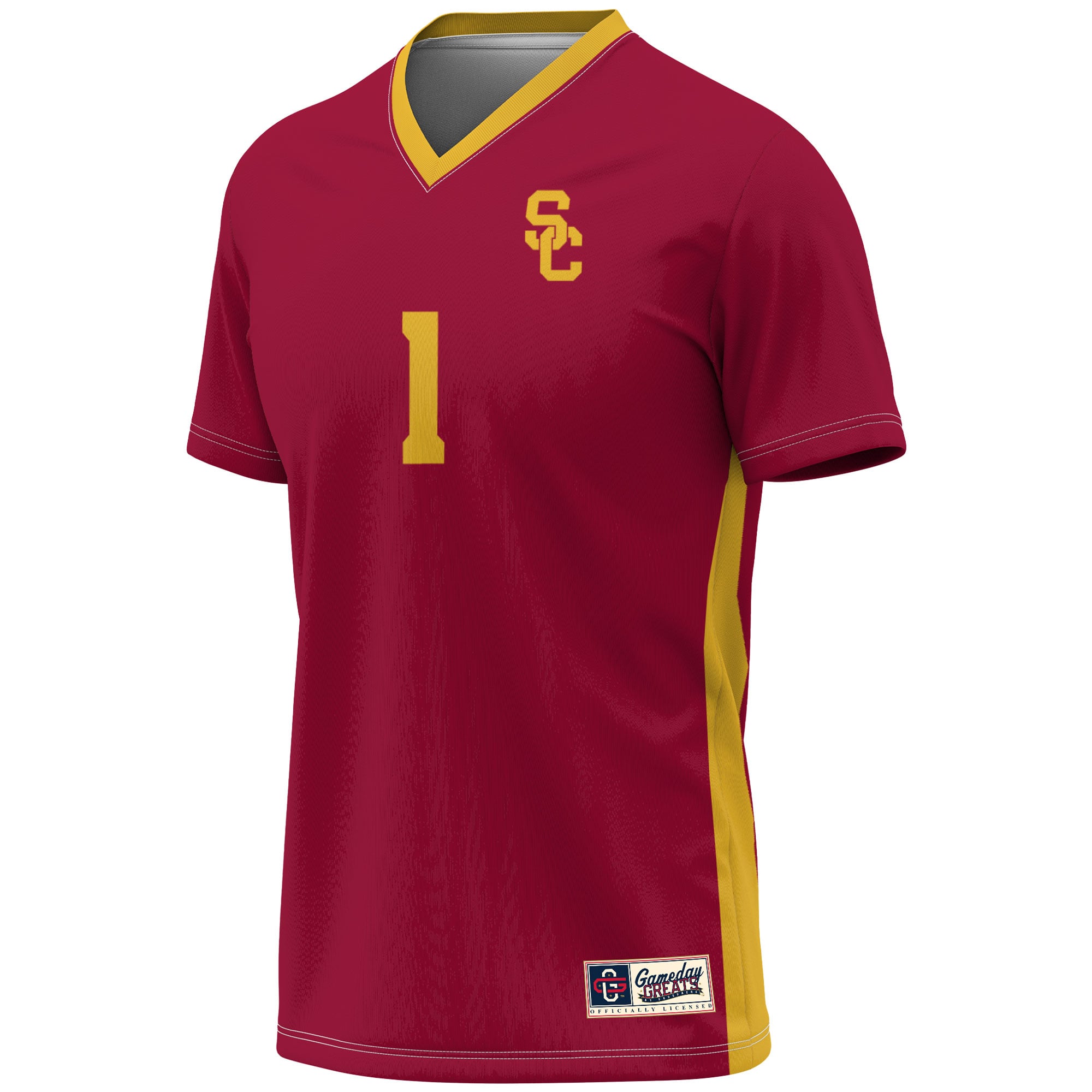 #1 USC Trojans Unisex Lightweight Soccer Fashion Jersey Cardinal - back view