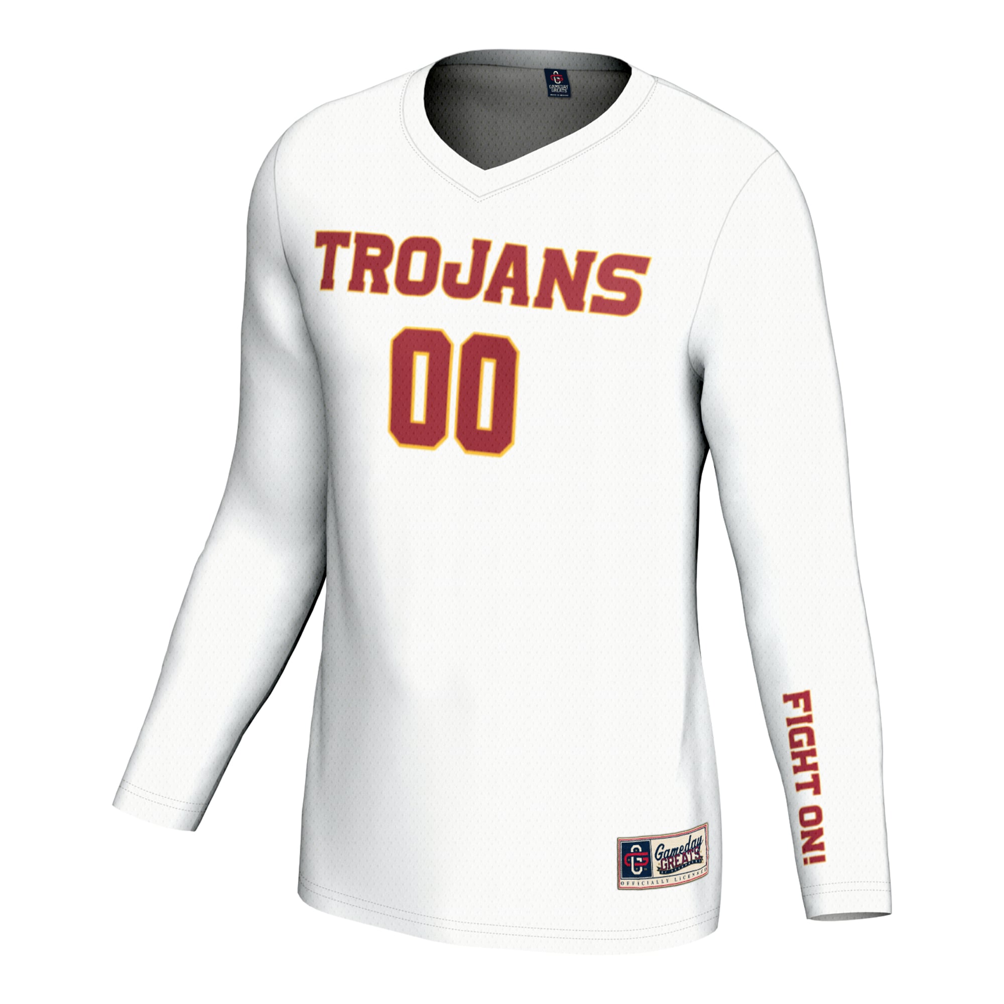 USC Trojans Unisex Lightweight Volleyball Jersey - White - front view