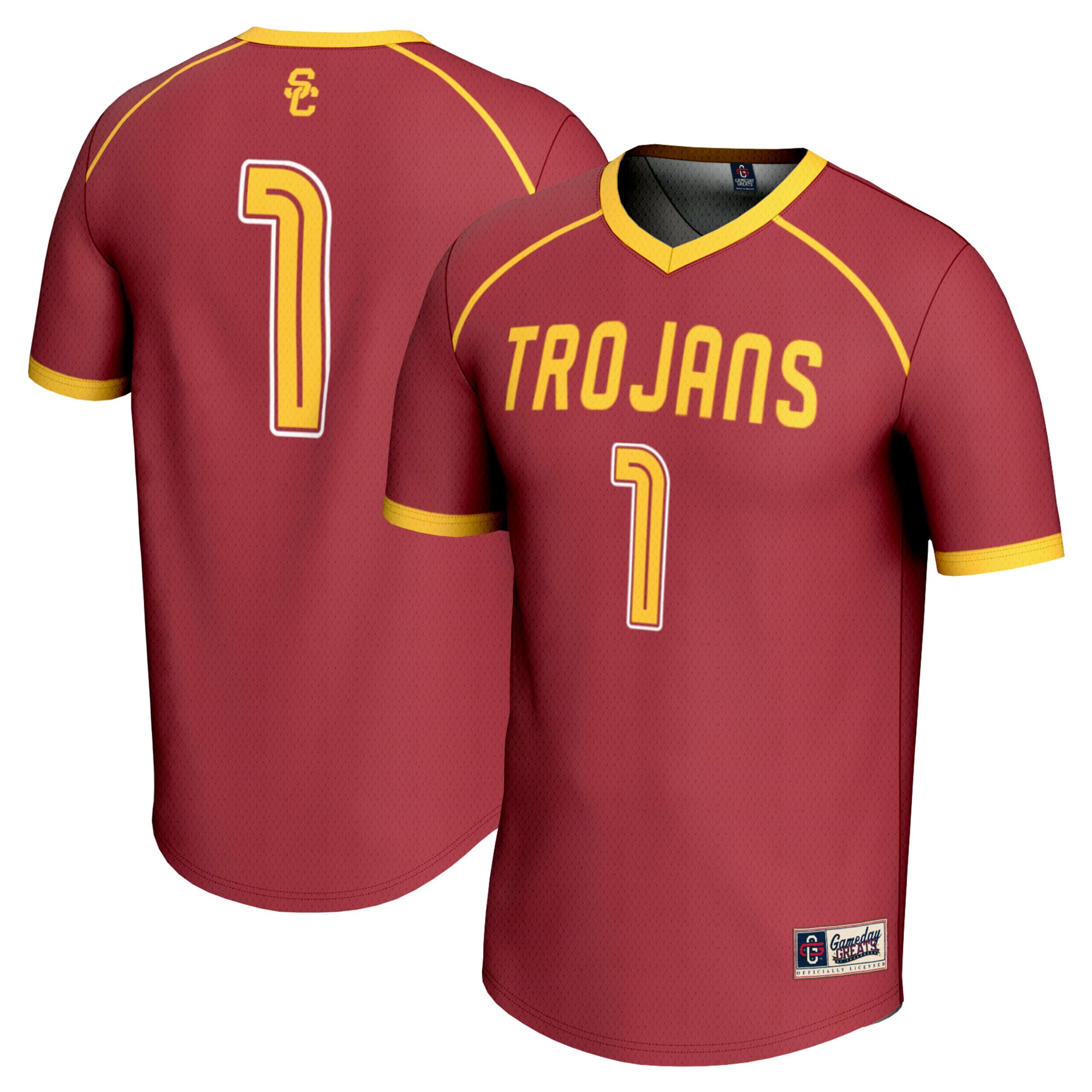 #1 USC Trojans Unisex Lightweight Women's Lacrosse Jersey Cardinal - front and back view