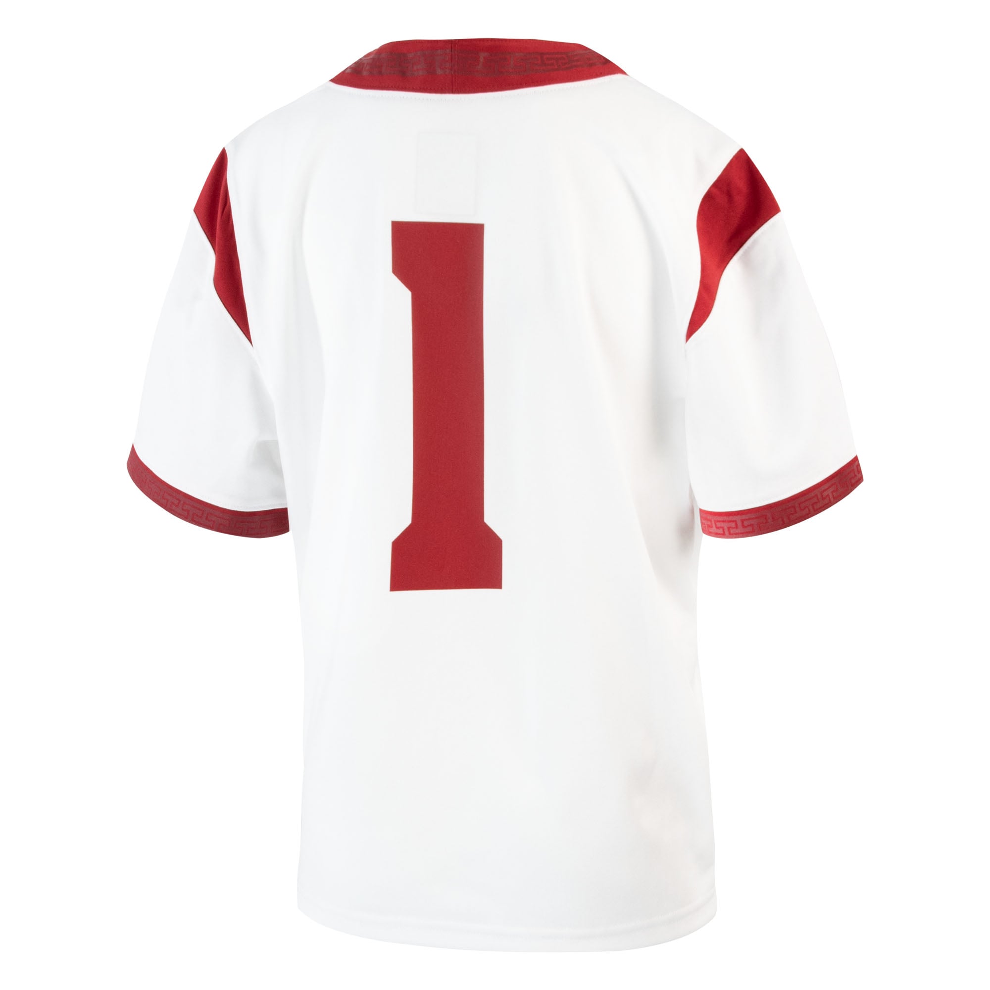 #1 USC Trojans Youth Away Jersey White - back view