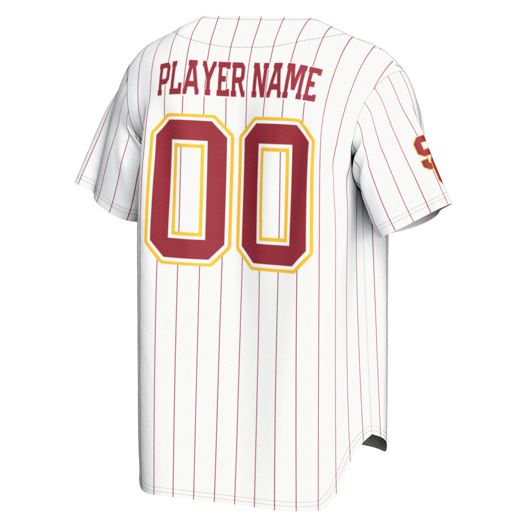 USC Trojans Youth Baseball Lightweight Jersey White - back view