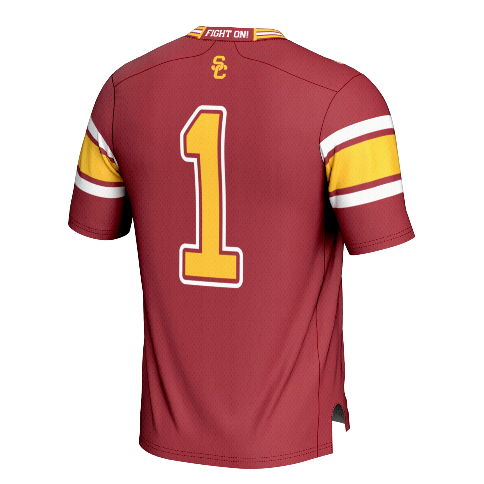 #1 USC Trojans Youth Football Jersey Cardinal - back view