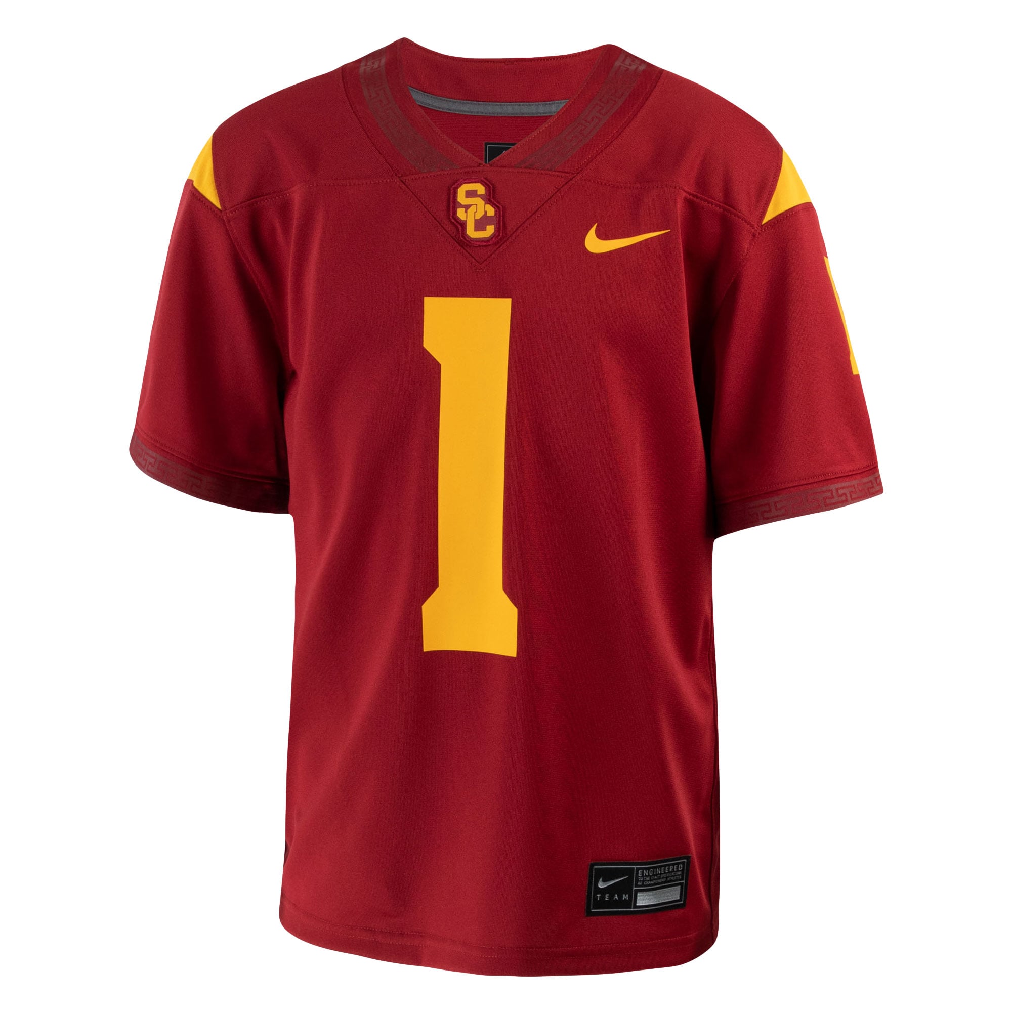 #1 USC Trojans Youth Home Jersey Cardinal - front view
