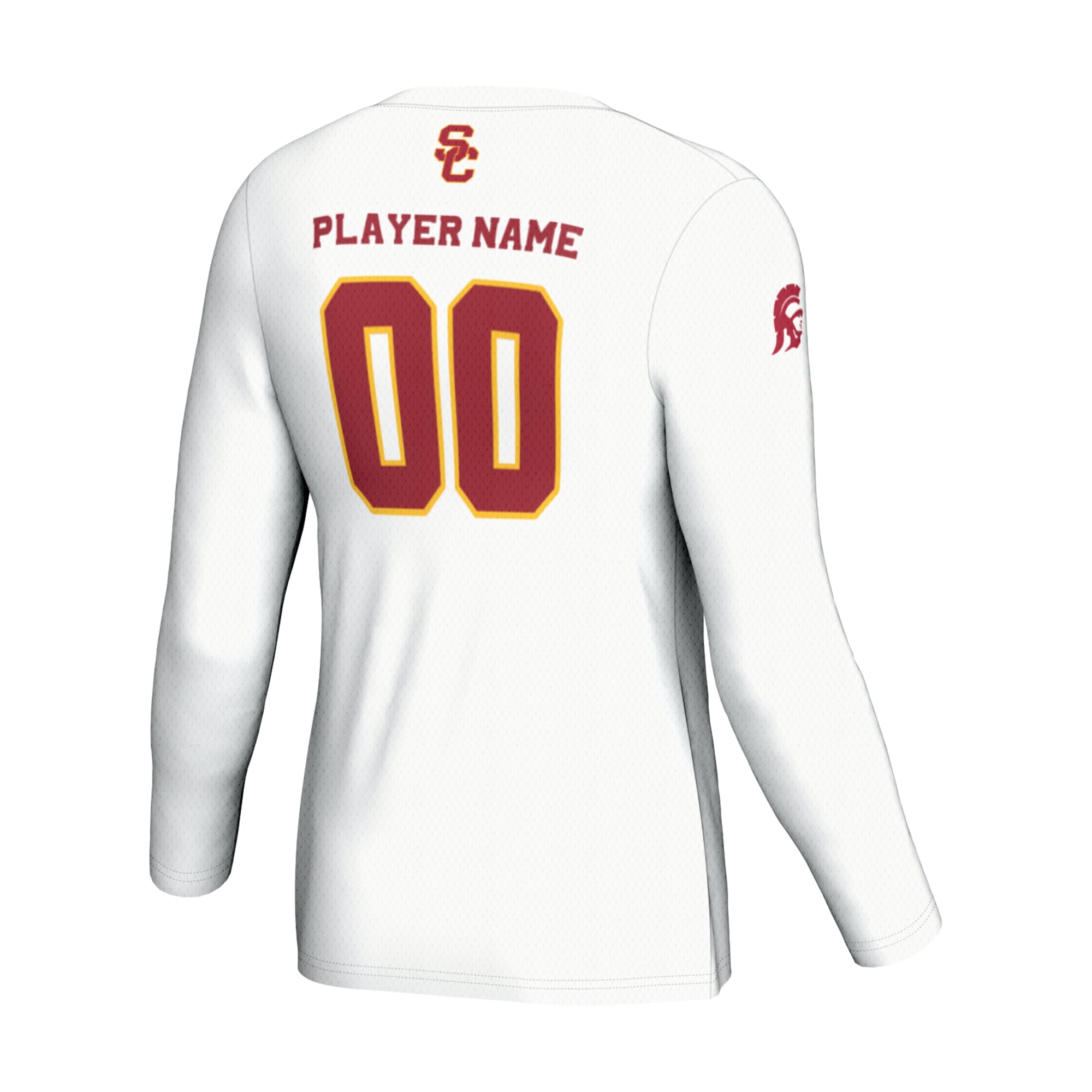 USC Trojans Youth Lightweight Volleyball Jersey - White - back view