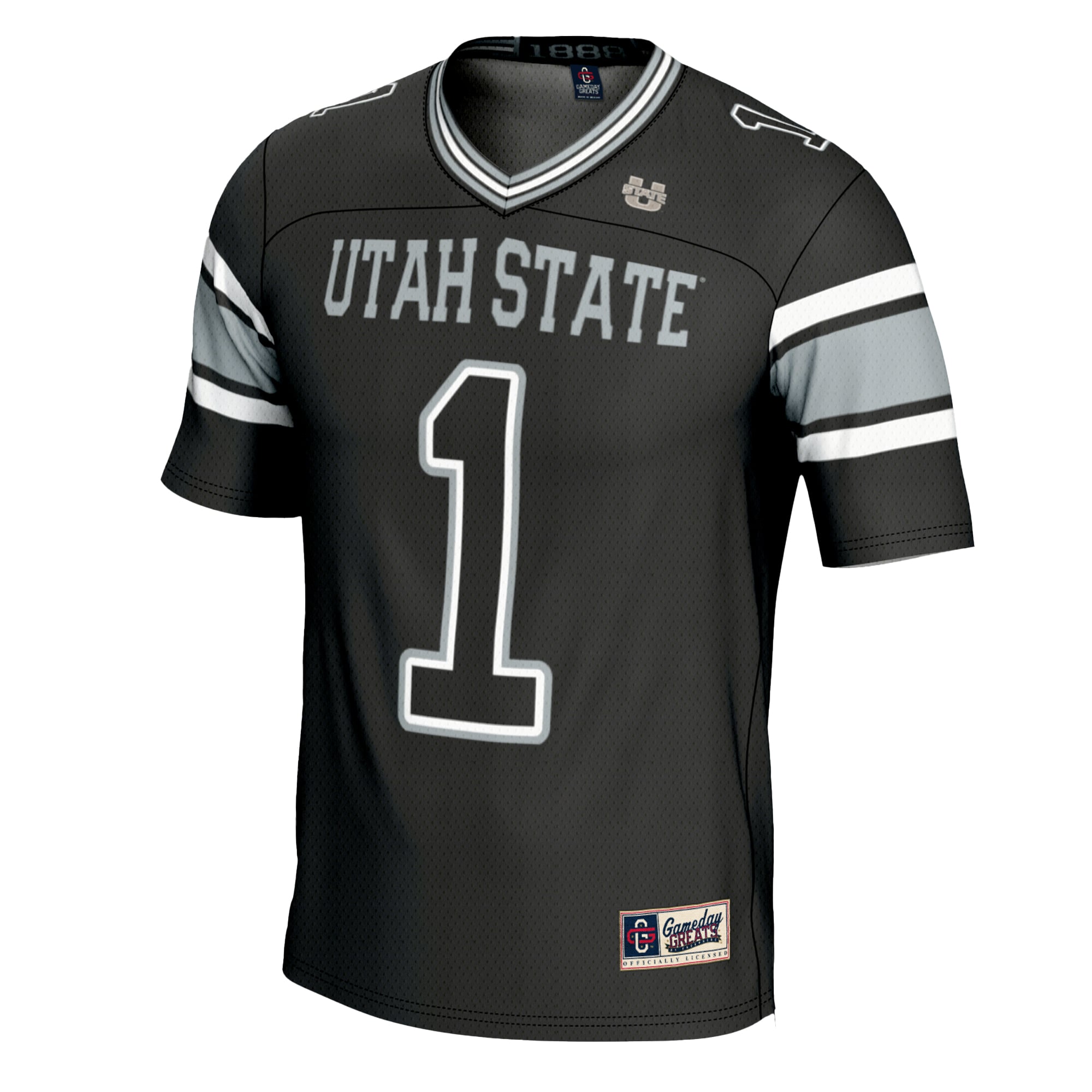 #1 Utah State Aggies Football Jersey Black - front view