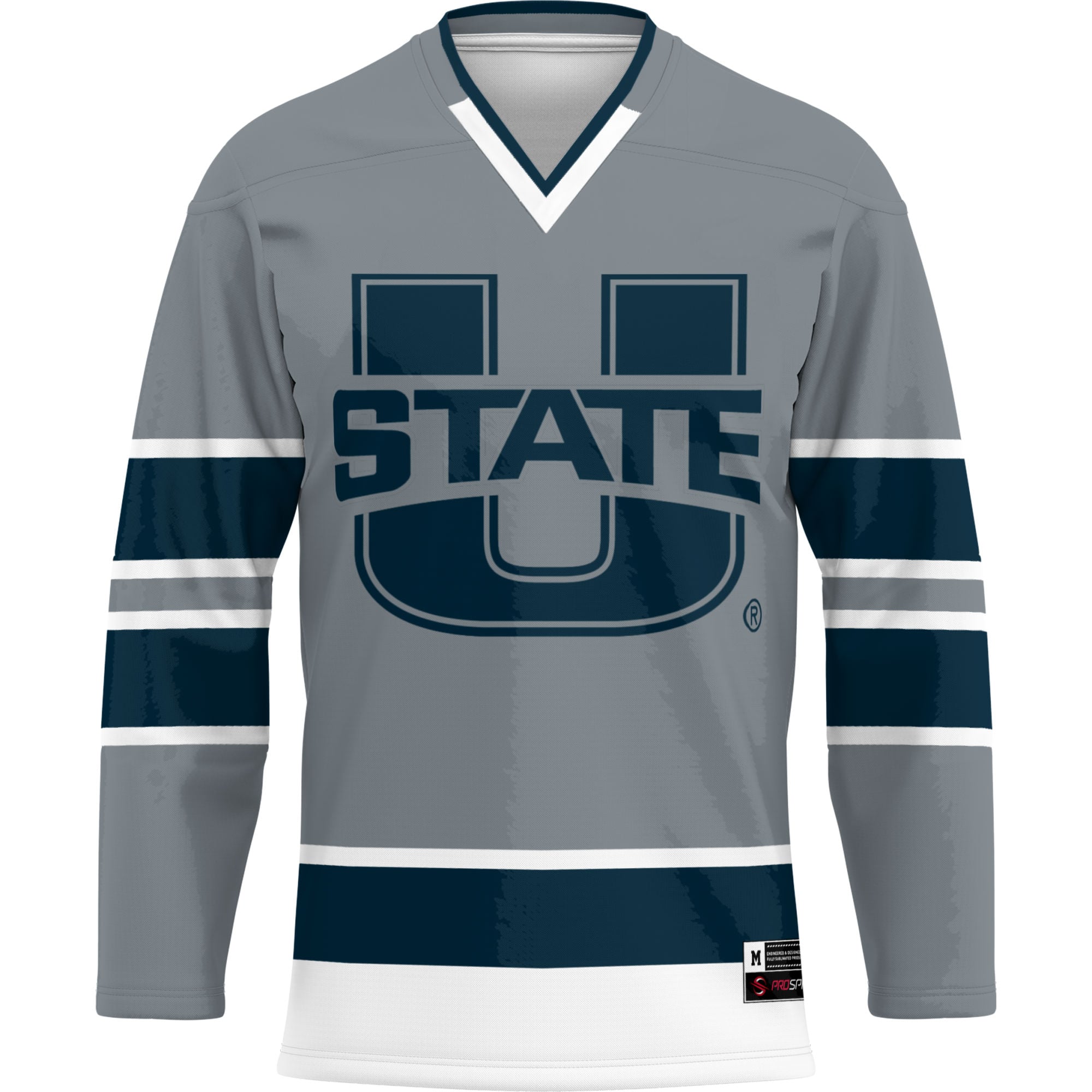Utah State Aggies Hockey Jersey Blue - front view
