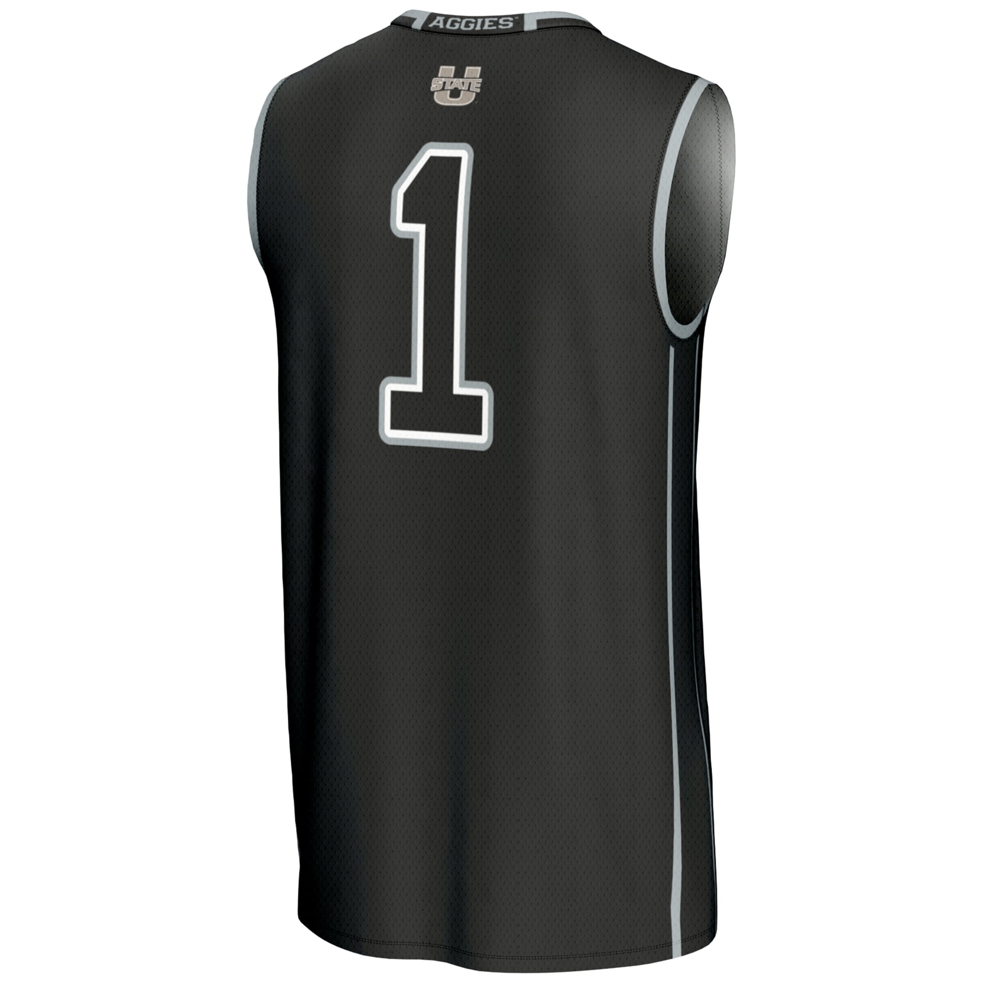 #1 Utah State Aggies Lightweight Basketball Jersey Black - back view