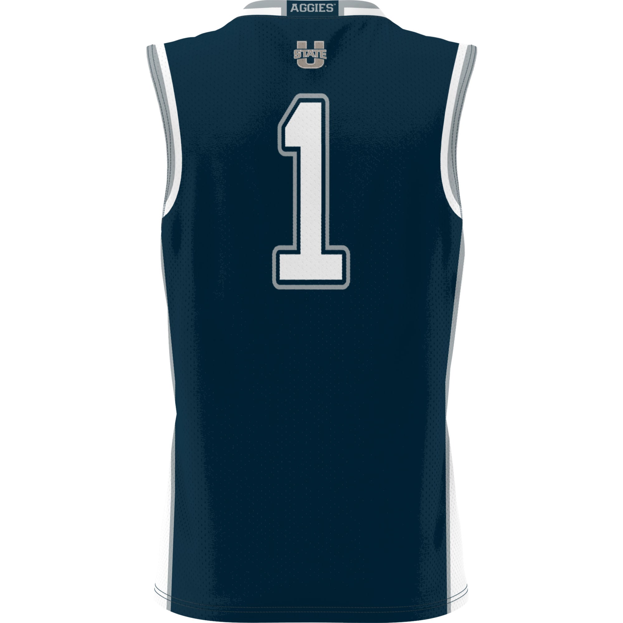 #1 Utah State Aggies Lightweight Basketball Jersey Navy - back view