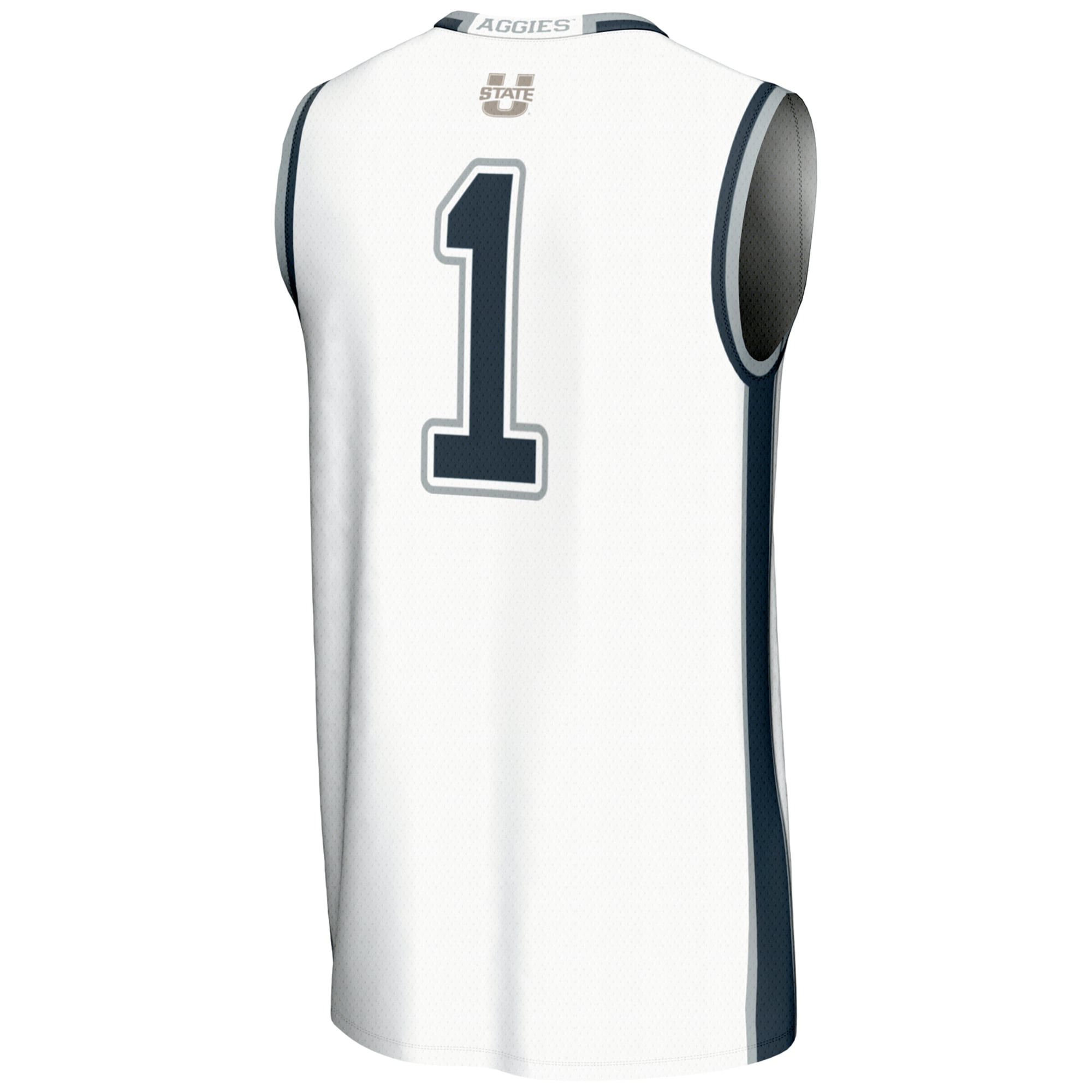 #1 Utah State Aggies Lightweight Basketball Jersey White - back view