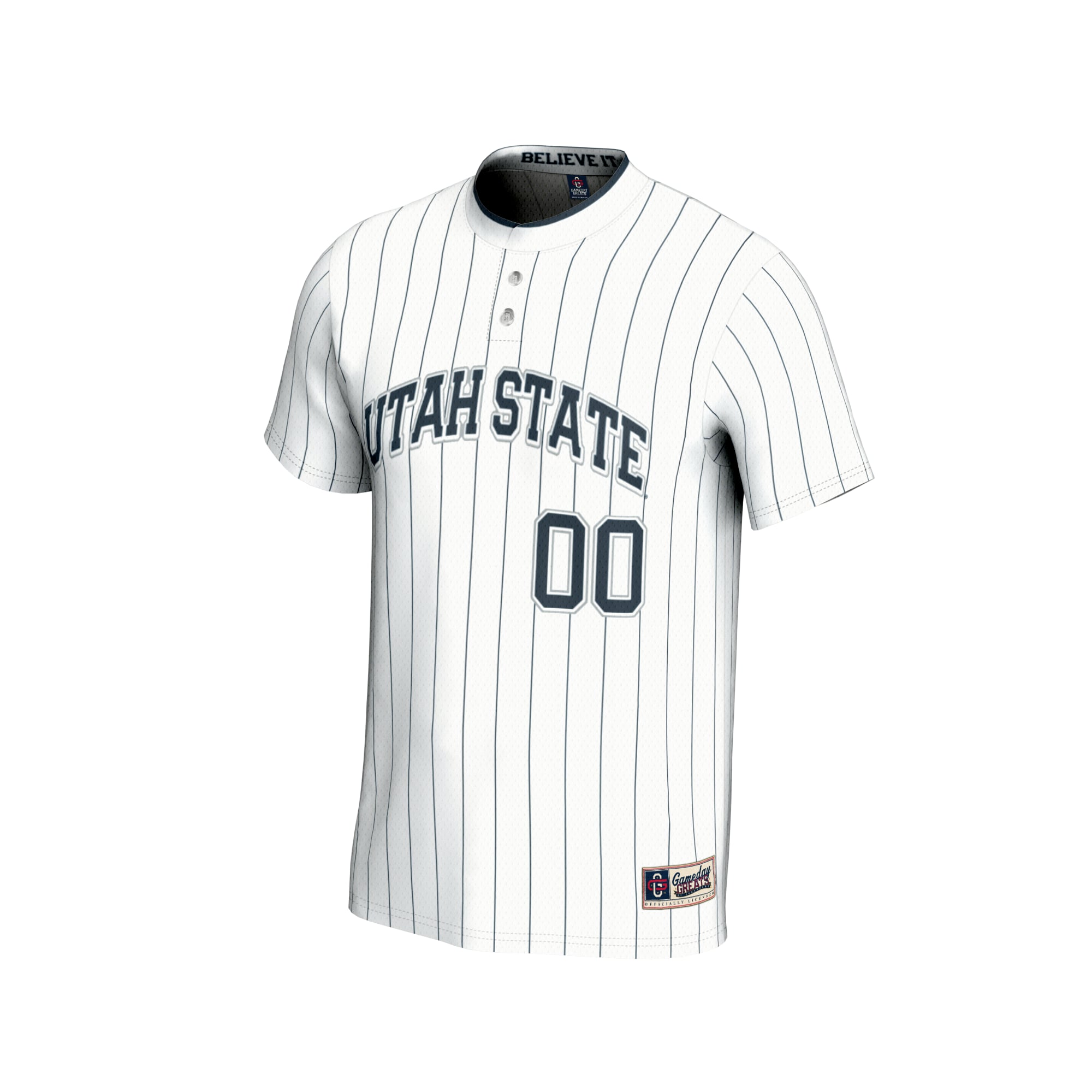 Utah State Aggies Unisex Lightweight Softball Fashion Jersey White - front view