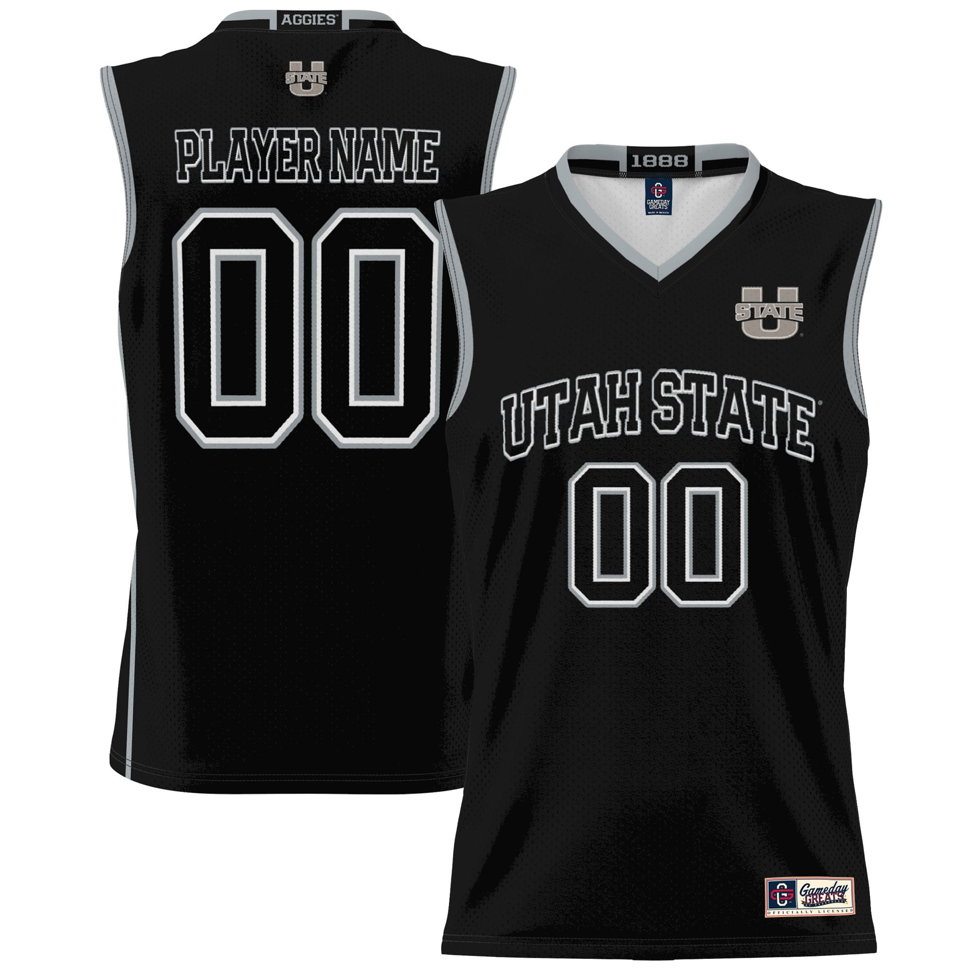 Utah State Aggies Youth Lightweight Women's Basketball Jersey Black - front and back view