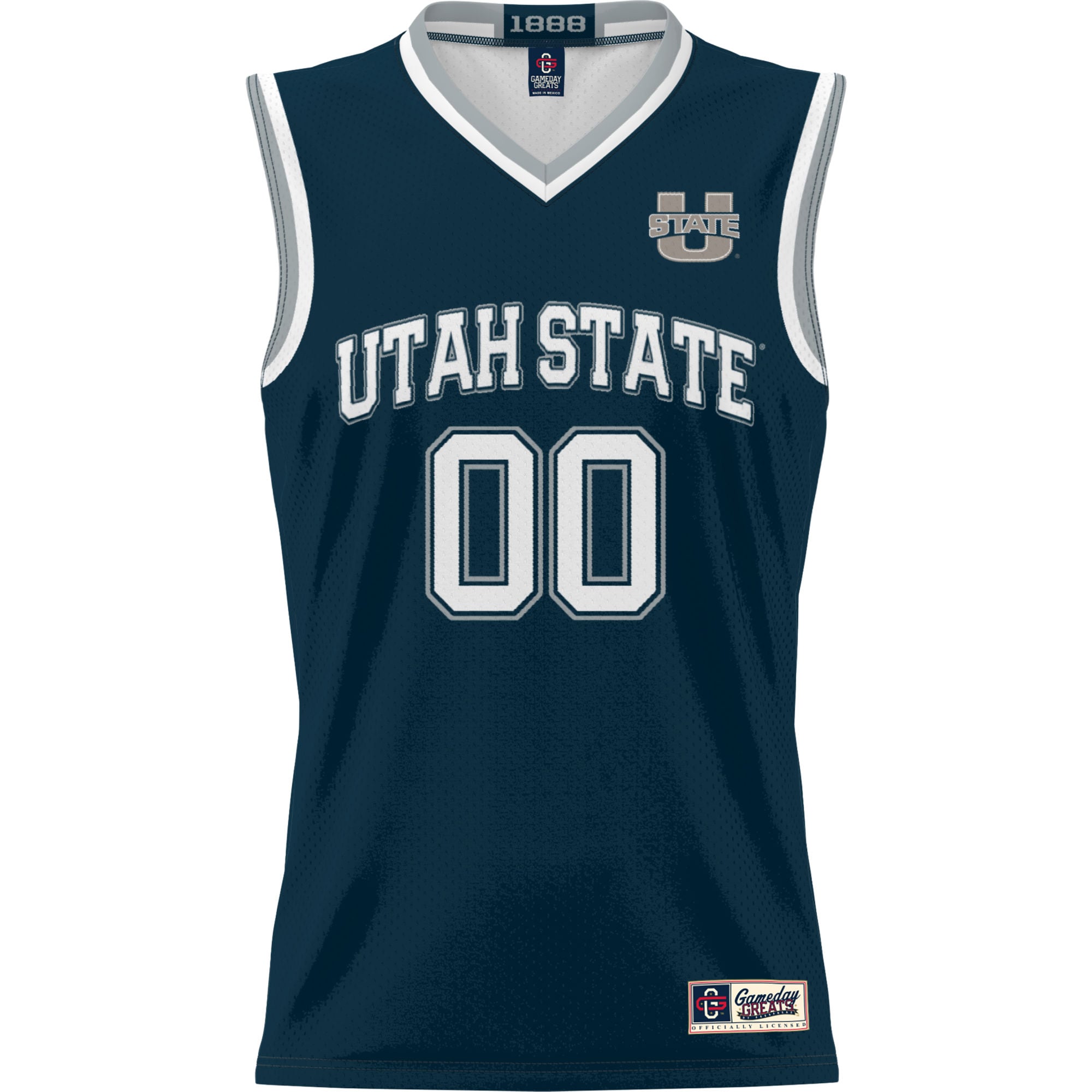 Utah State Aggies Youth Lightweight Women's Basketball Jersey Navy - front view