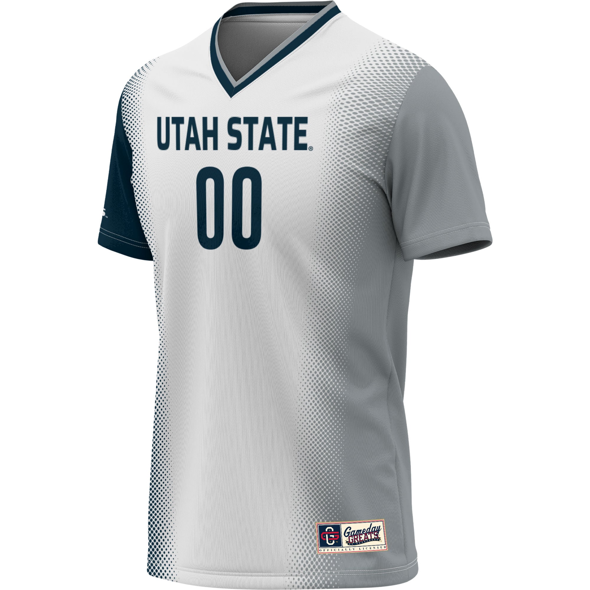 Utah State Aggies Youth Lightweight Women's Soccer Jersey White - front view