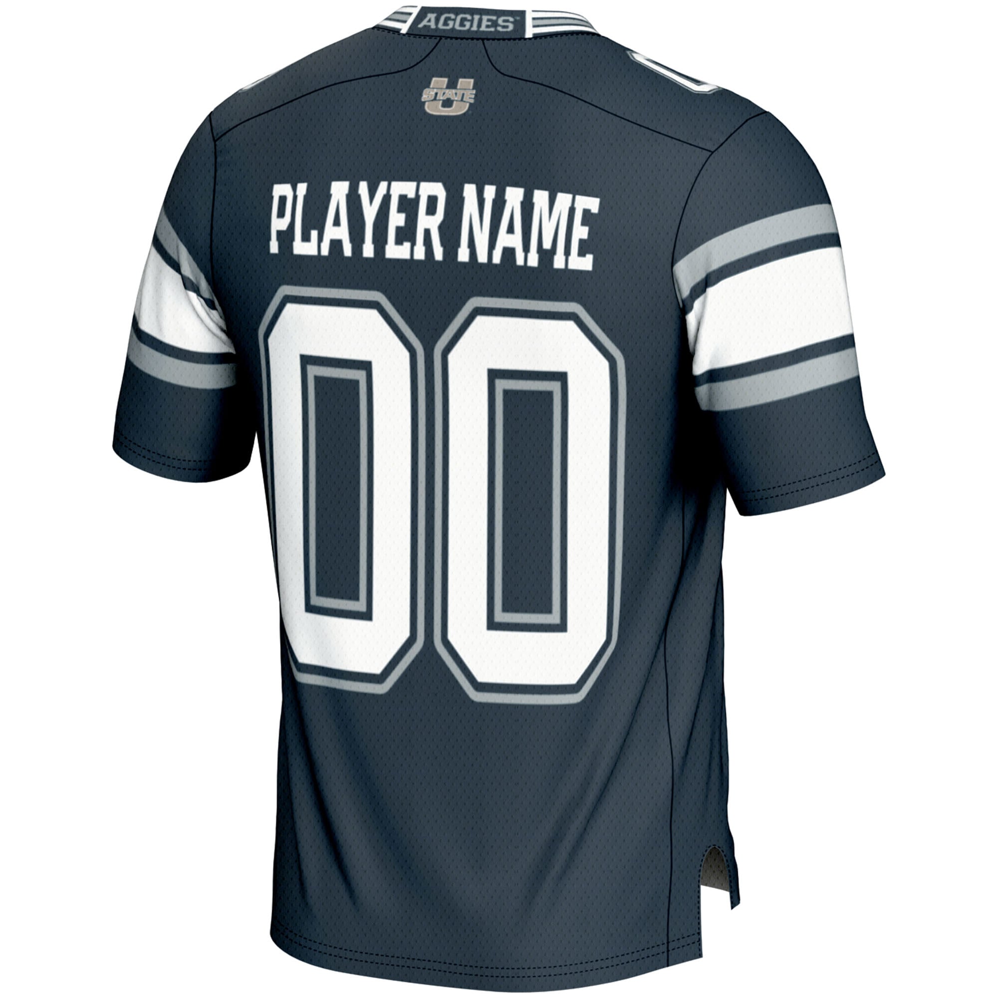 Utah State Aggies Youth Football Jersey Navy - back view