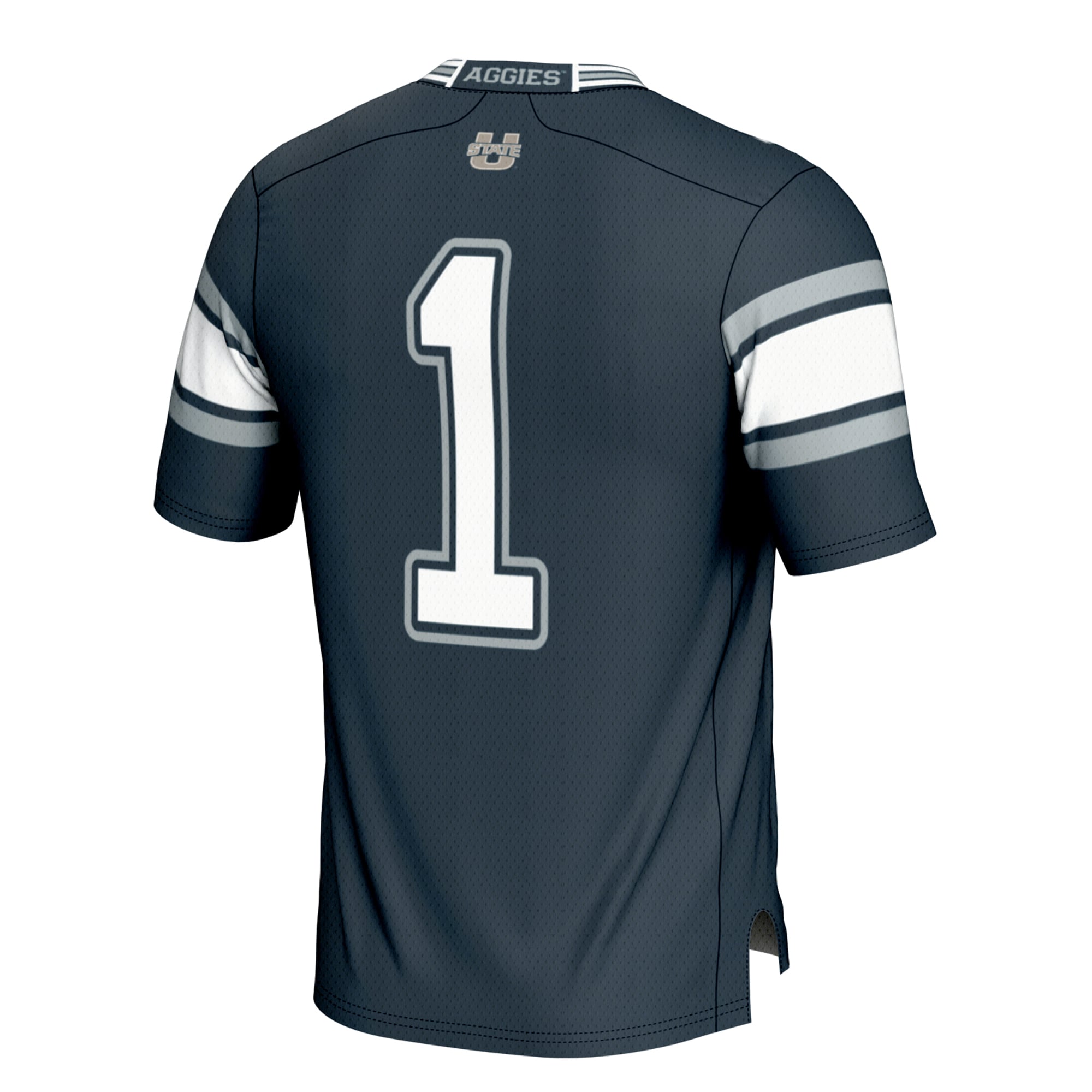 #1 Utah State Aggies Youth Football Jersey Navy - back view