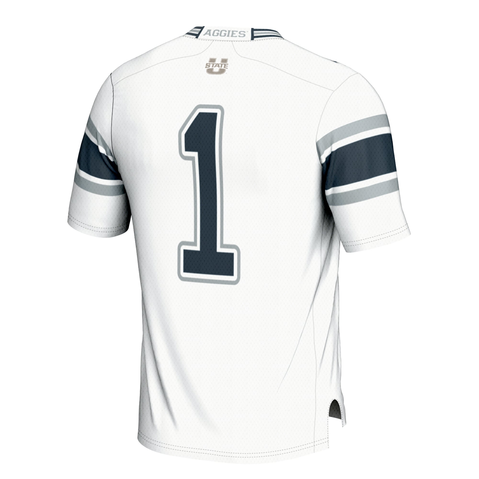 #1 Utah State Aggies Youth Football Jersey White - back view