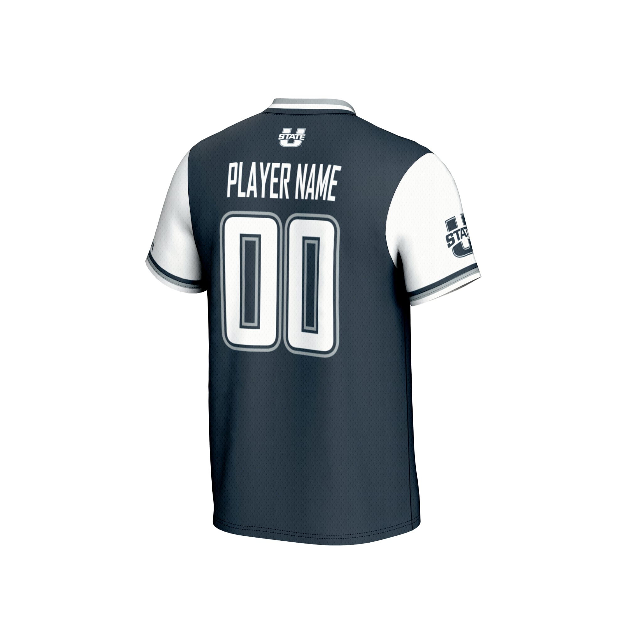 Utah State Aggies Youth Lightweight Softball Fashion Jersey Navy - back view