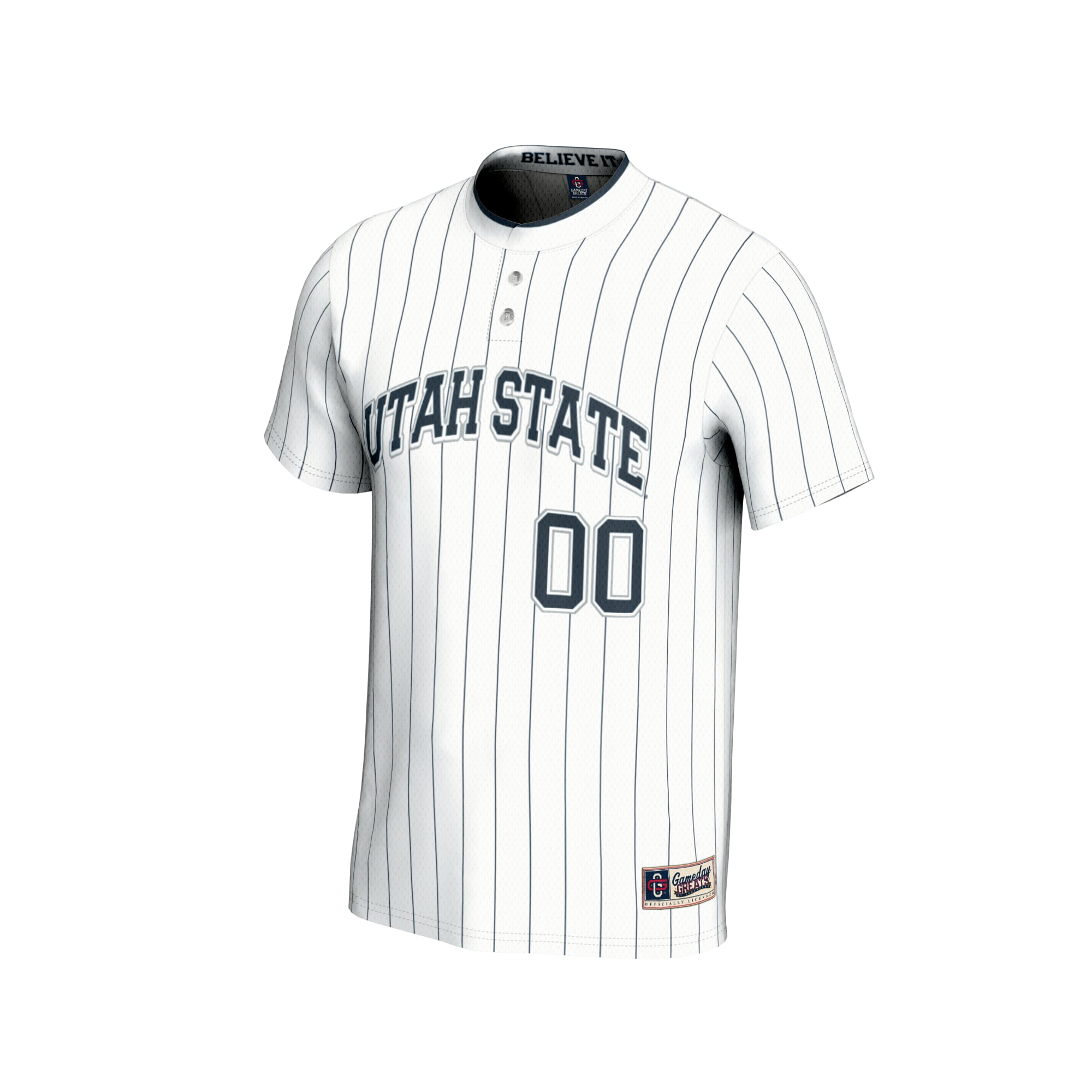Utah State Aggies Youth Lightweight Softball Fashion Jersey White - front view